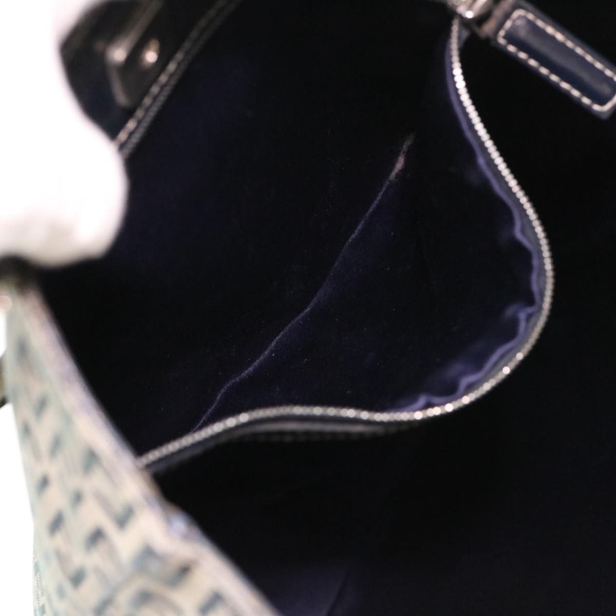 FENDI Zucchino Canvas Tote Bag Nylon Navy ti968