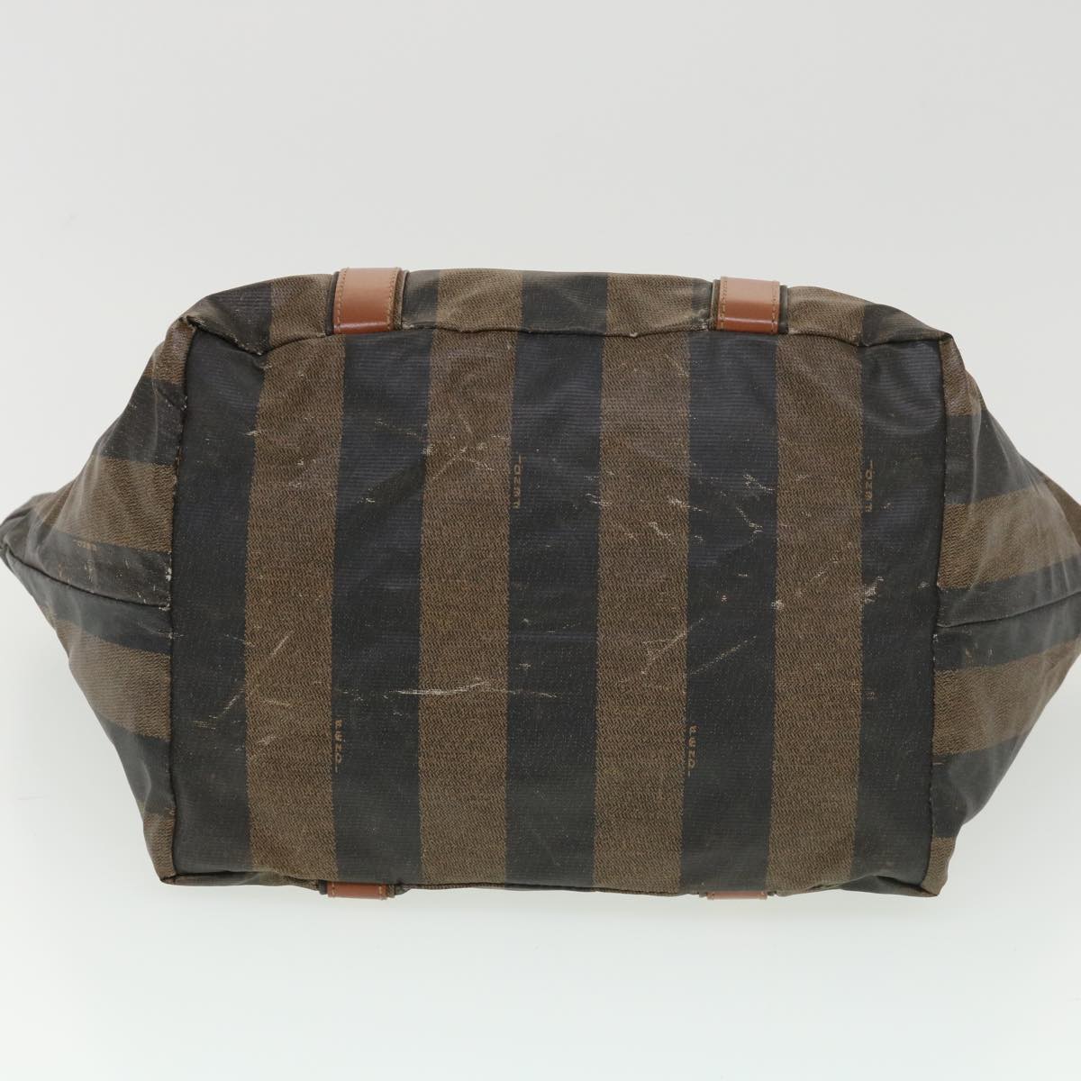 FENDI Pecan Canvas Hand Bag Nylon Black Brown ti988