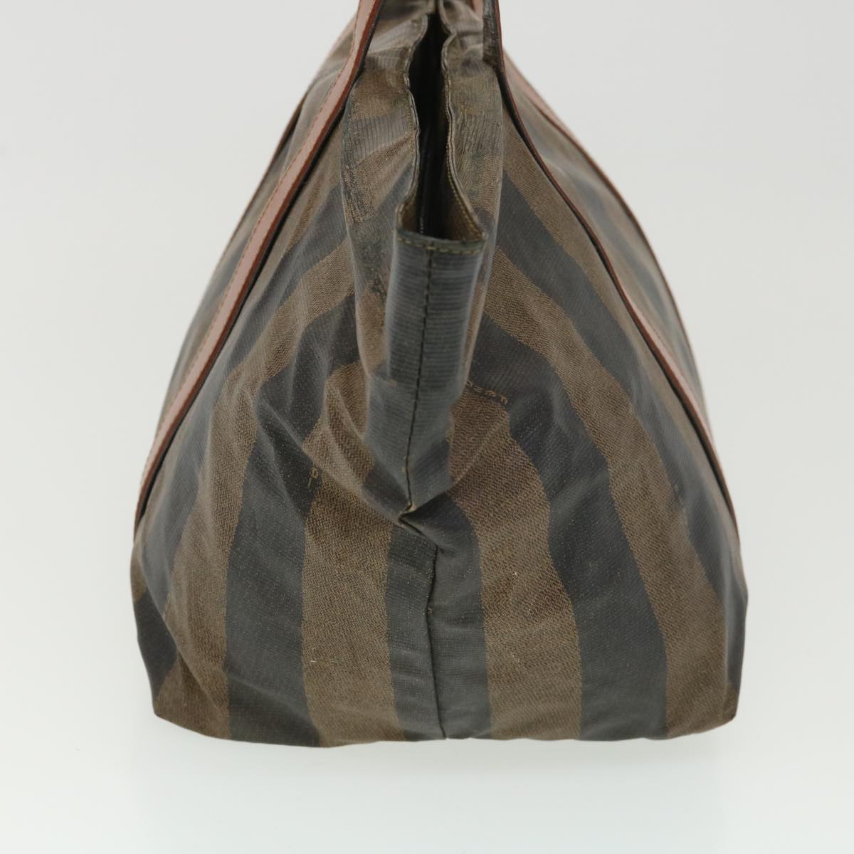 FENDI Pecan Canvas Hand Bag Nylon Black Brown ti988