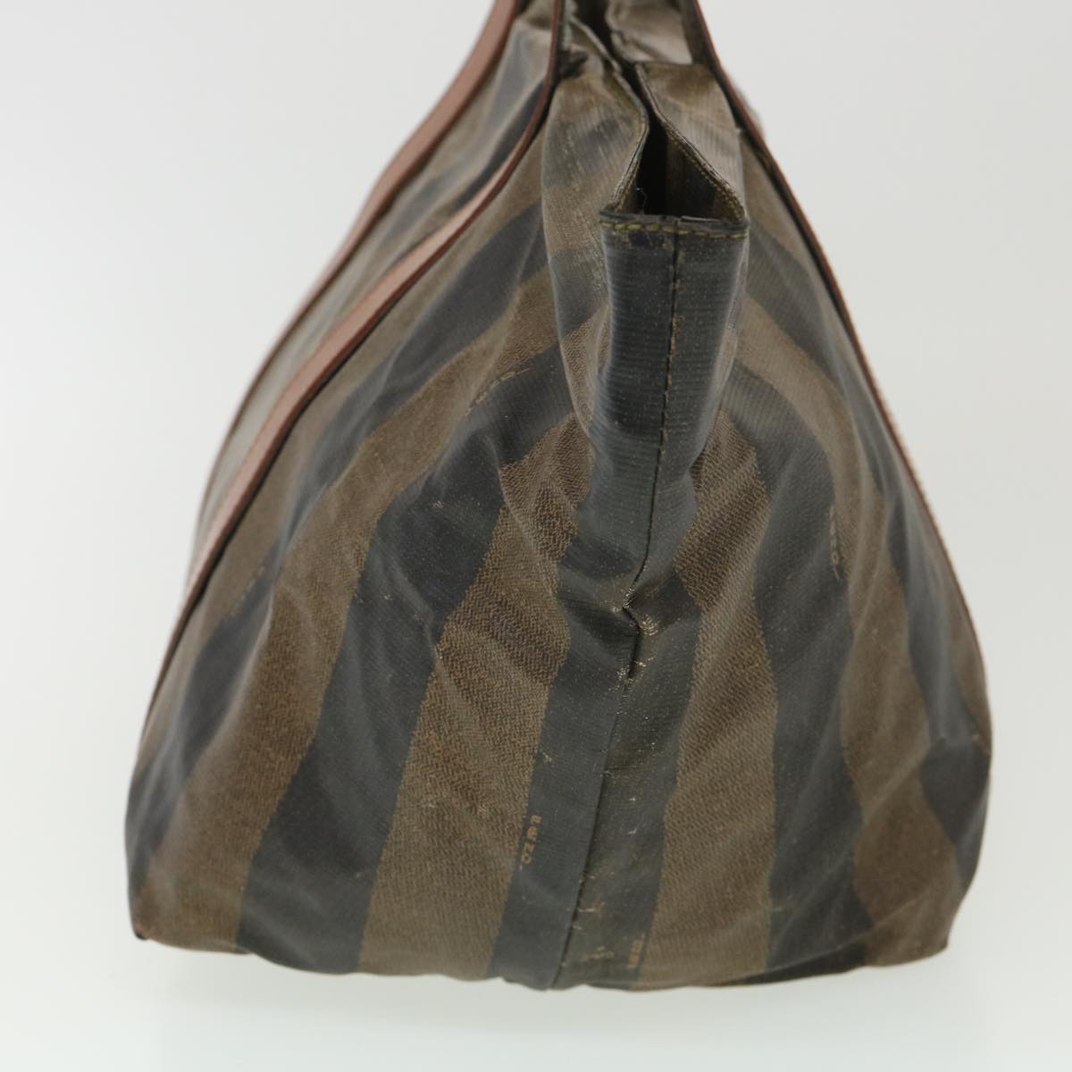 FENDI Pecan Canvas Hand Bag Nylon Black Brown ti988