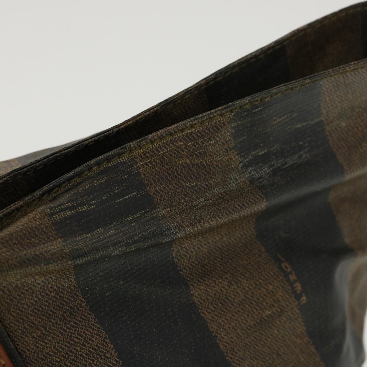 FENDI Pecan Canvas Hand Bag Nylon Black Brown ti988