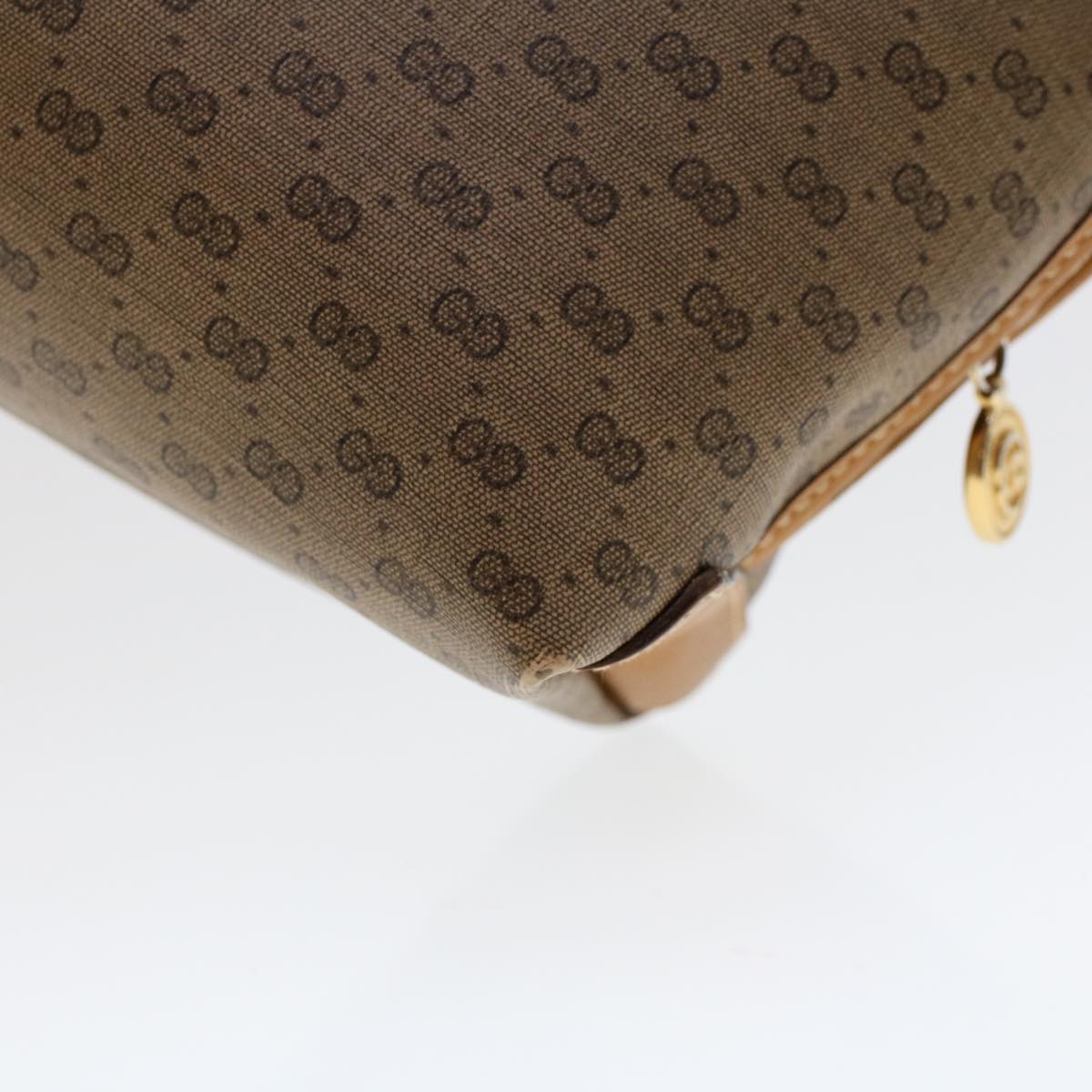 GUCCI Micro GG Canvas Clutch Bag PVC Leather Beige 014•58•0198 uy121