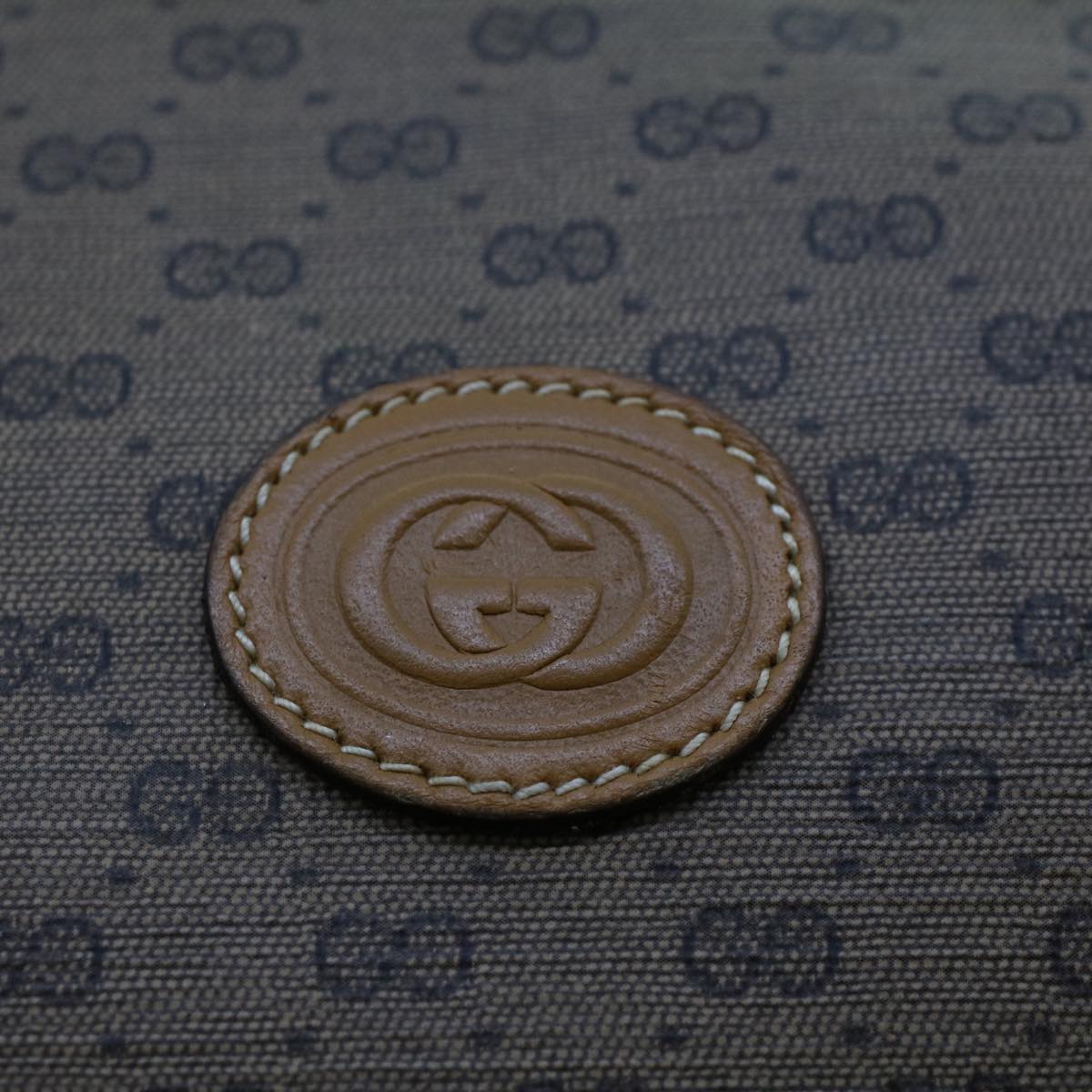 GUCCI Micro GG Canvas Clutch Bag PVC Leather Beige 014•58•0198 uy121