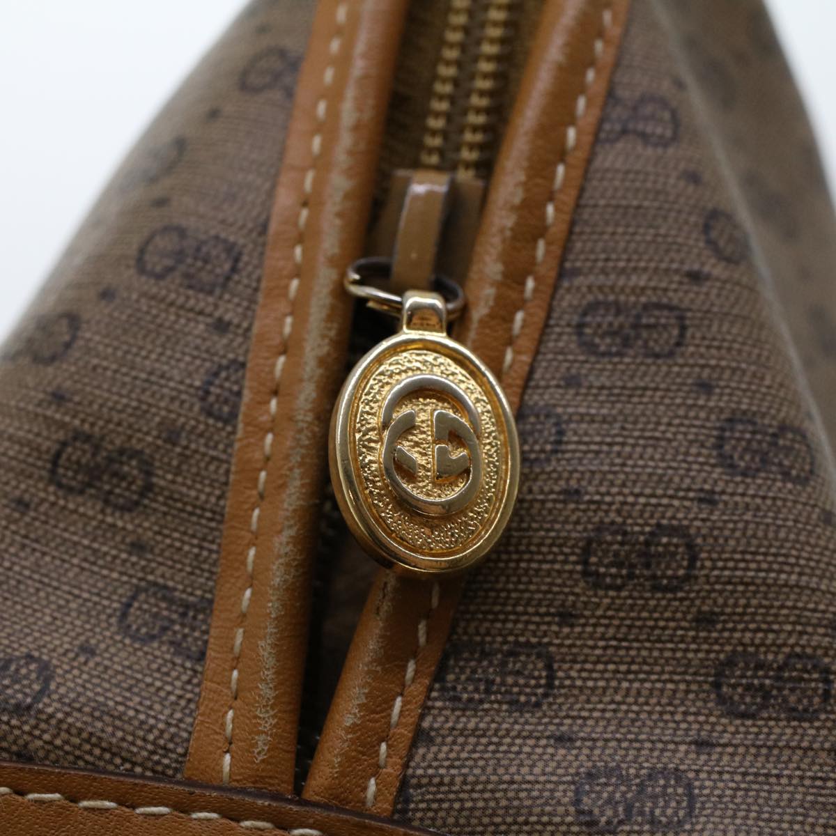 GUCCI Micro GG Canvas Clutch Bag PVC Leather Beige 014•58•0198 uy121