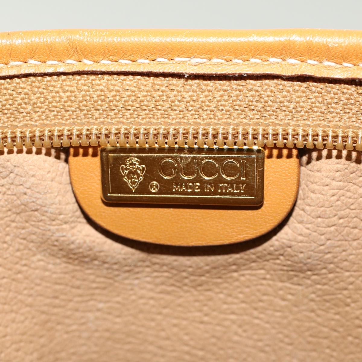 GUCCI Micro GG Canvas Clutch Bag PVC Leather Beige 014•58•0198 uy121