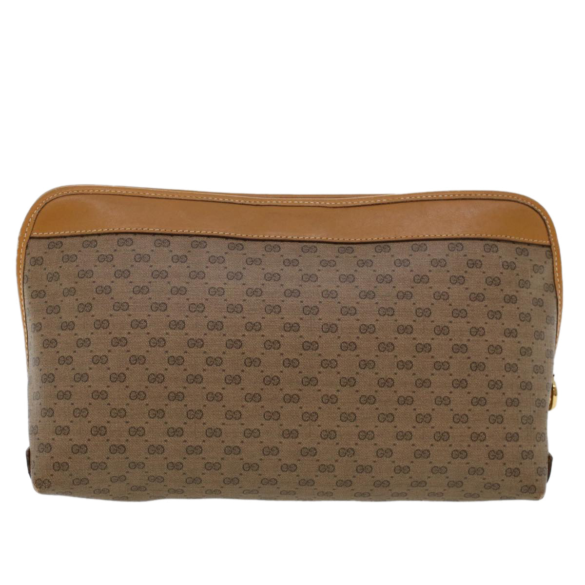 GUCCI Micro GG Canvas Clutch Bag PVC Leather Beige 014•58•0198 uy121