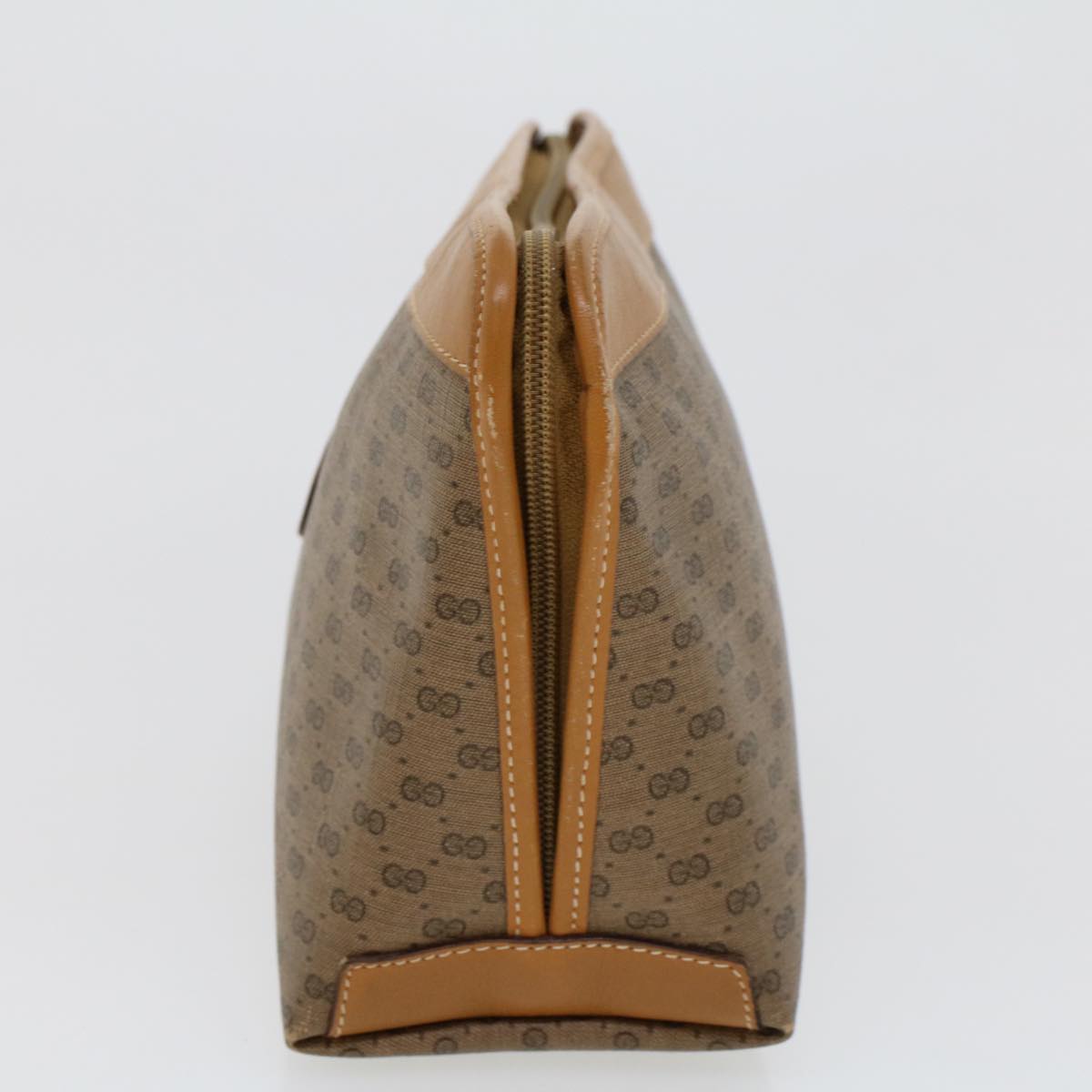 GUCCI Micro GG Canvas Clutch Bag PVC Leather Beige 014•58•0198 uy121