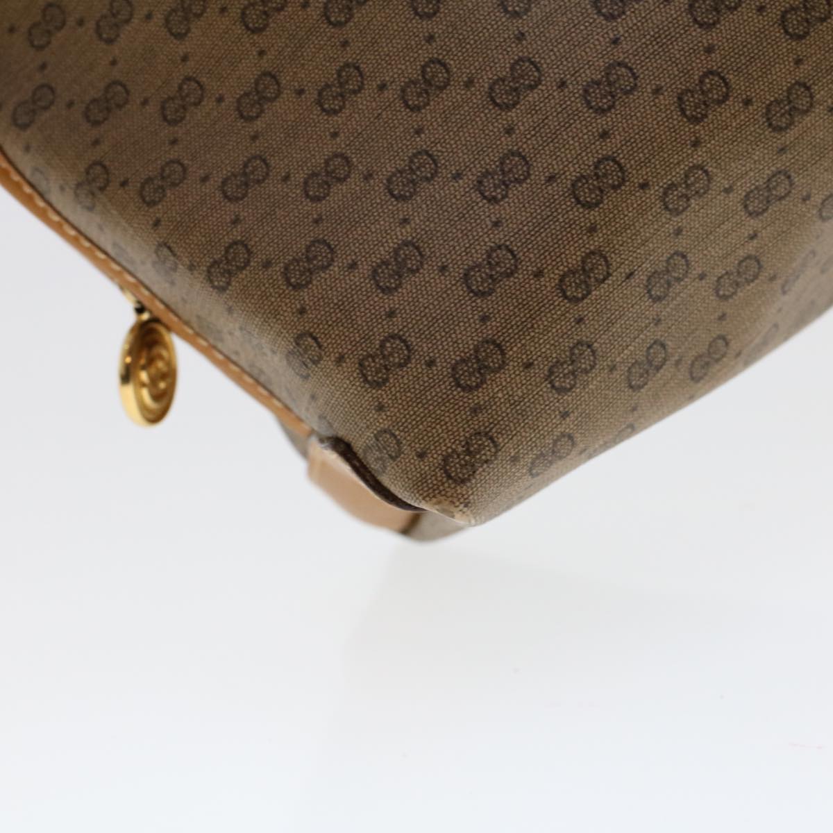 GUCCI Micro GG Canvas Clutch Bag PVC Leather Beige 014•58•0198 uy121