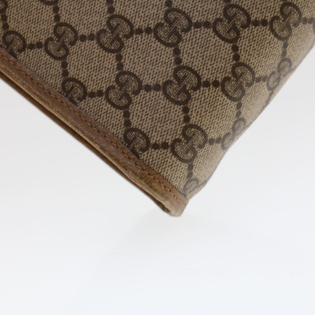 GUCCI GG Canvas Clutch Bag PVC Leather Beige 41.01.037 uy122