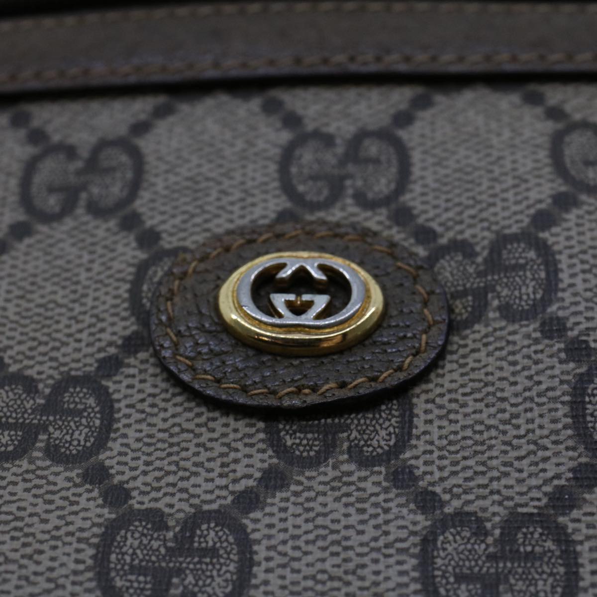 GUCCI GG Canvas Clutch Bag PVC Leather Beige 41.01.037 uy122