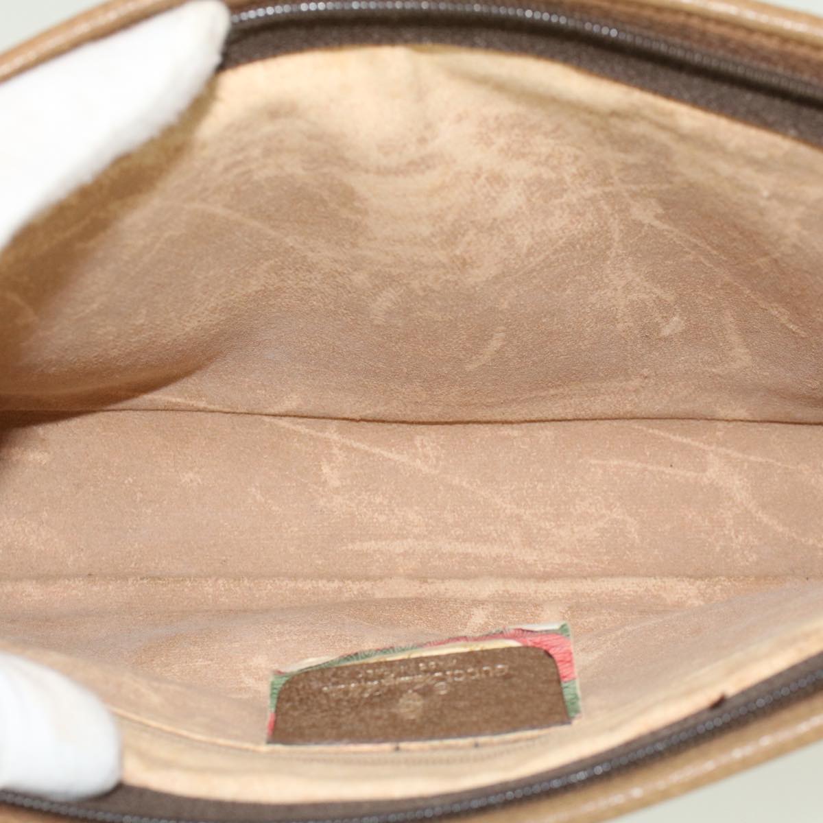 GUCCI GG Canvas Clutch Bag PVC Leather Beige 41.01.037 uy122