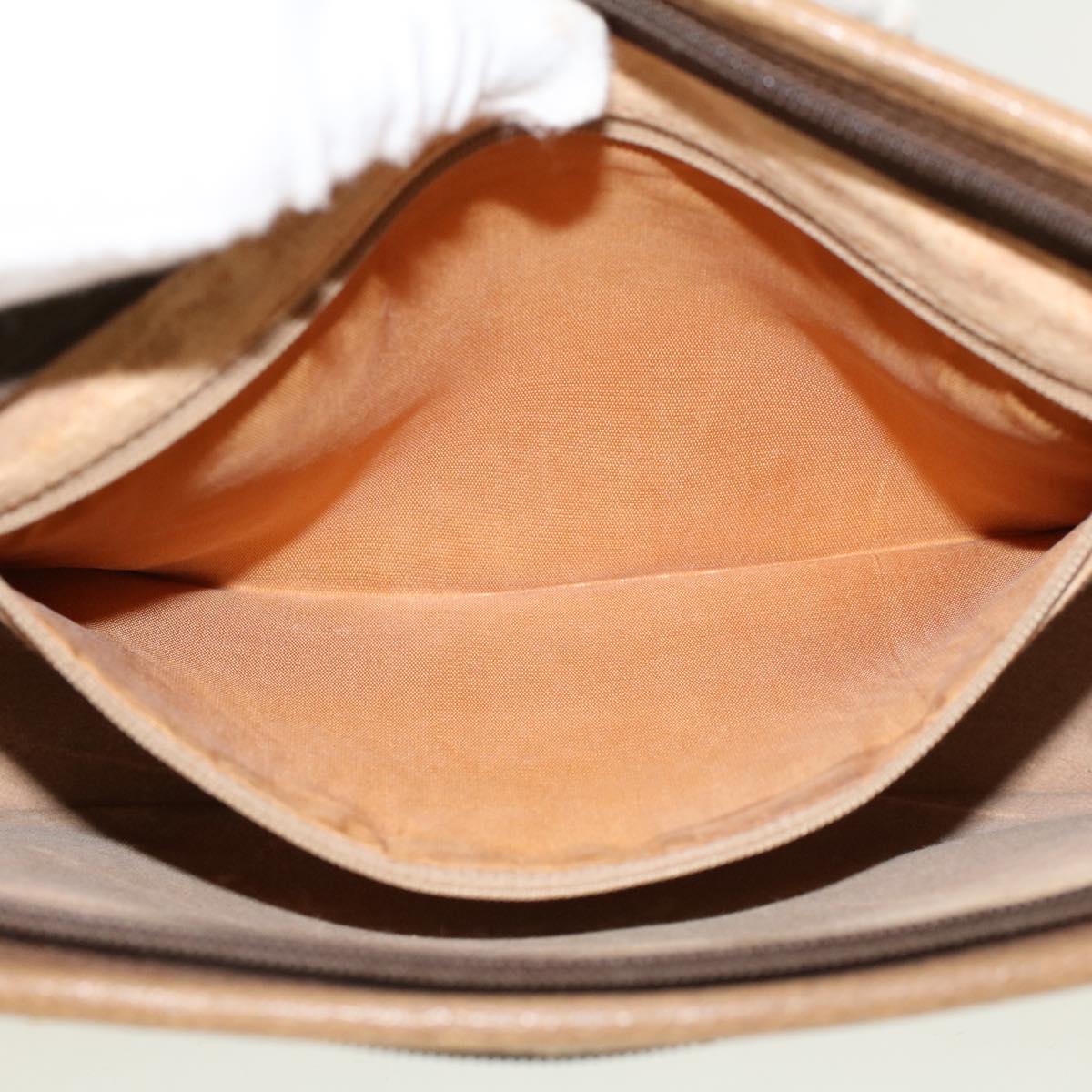 GUCCI GG Canvas Clutch Bag PVC Leather Beige 41.01.037 uy122
