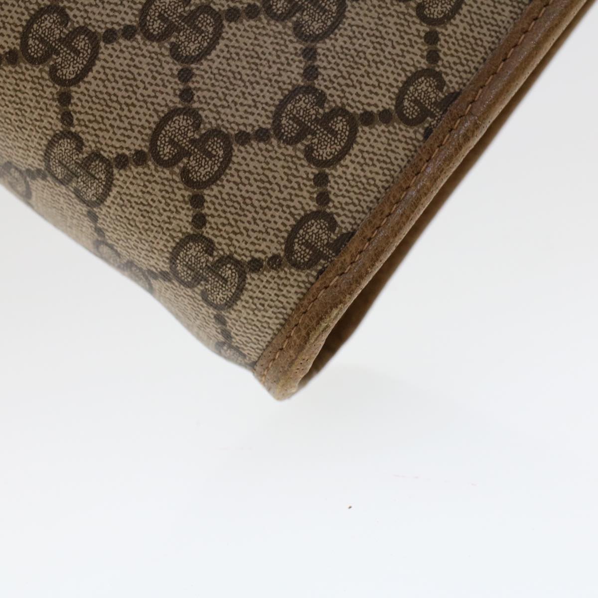 GUCCI GG Canvas Clutch Bag PVC Leather Beige 41.01.037 uy122