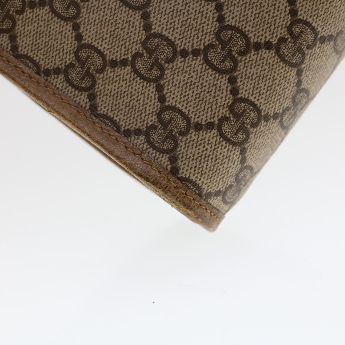 GUCCI GG Canvas Clutch Bag PVC Leather Beige 41.01.037 uy122