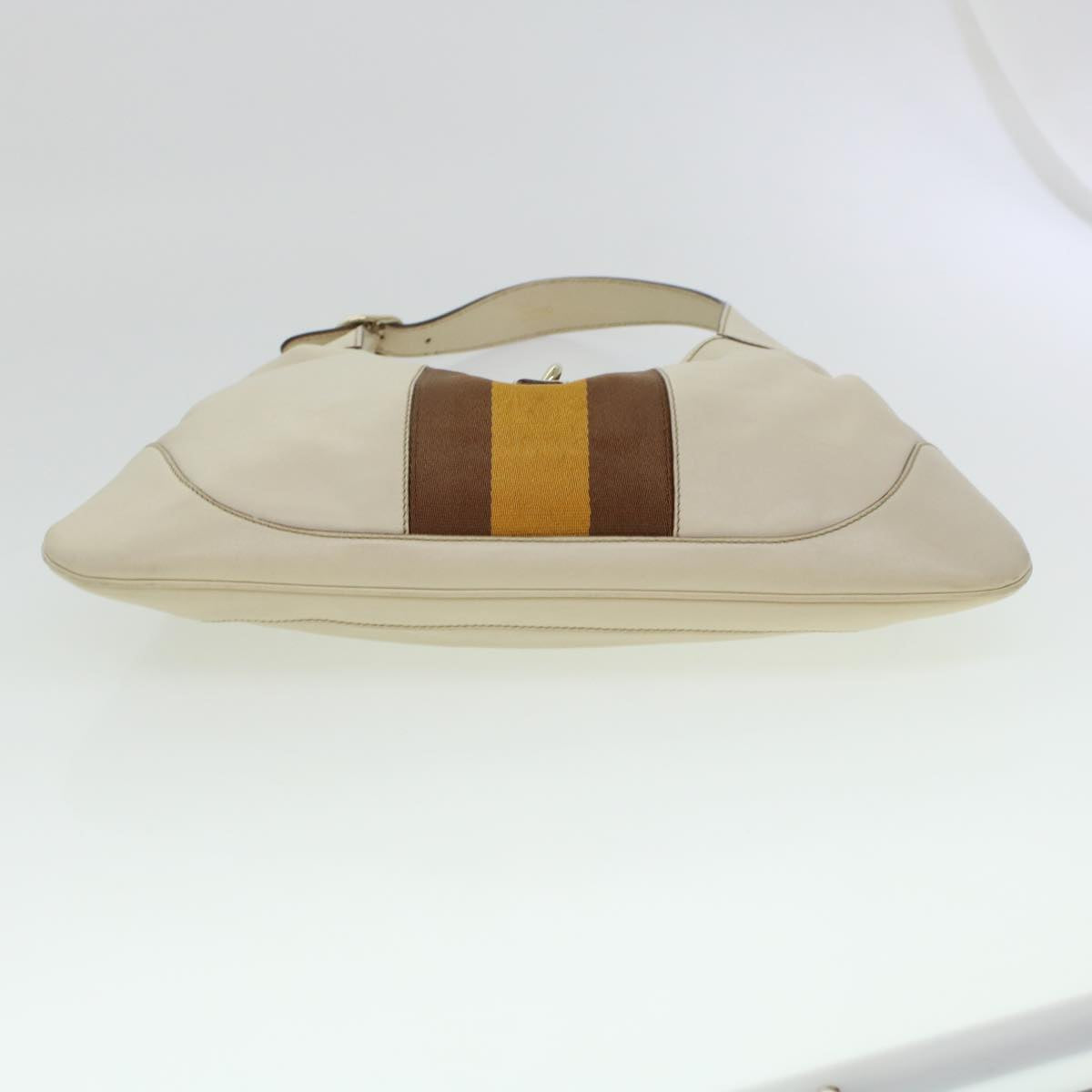 GUCCI Sherry Line Jackie Shoulder Bag Leather Beige Brown 153029 uy125