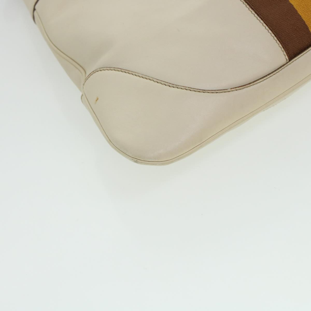 GUCCI Sherry Line Jackie Shoulder Bag Leather Beige Brown 153029 uy125
