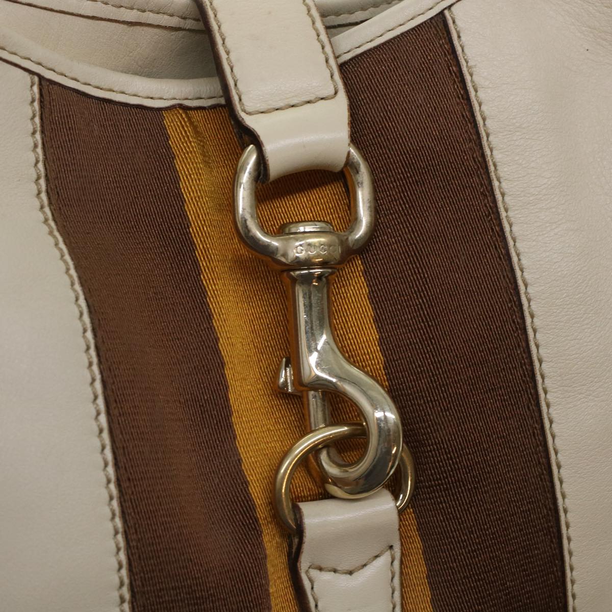 GUCCI Sherry Line Jackie Shoulder Bag Leather Beige Brown 153029 uy125