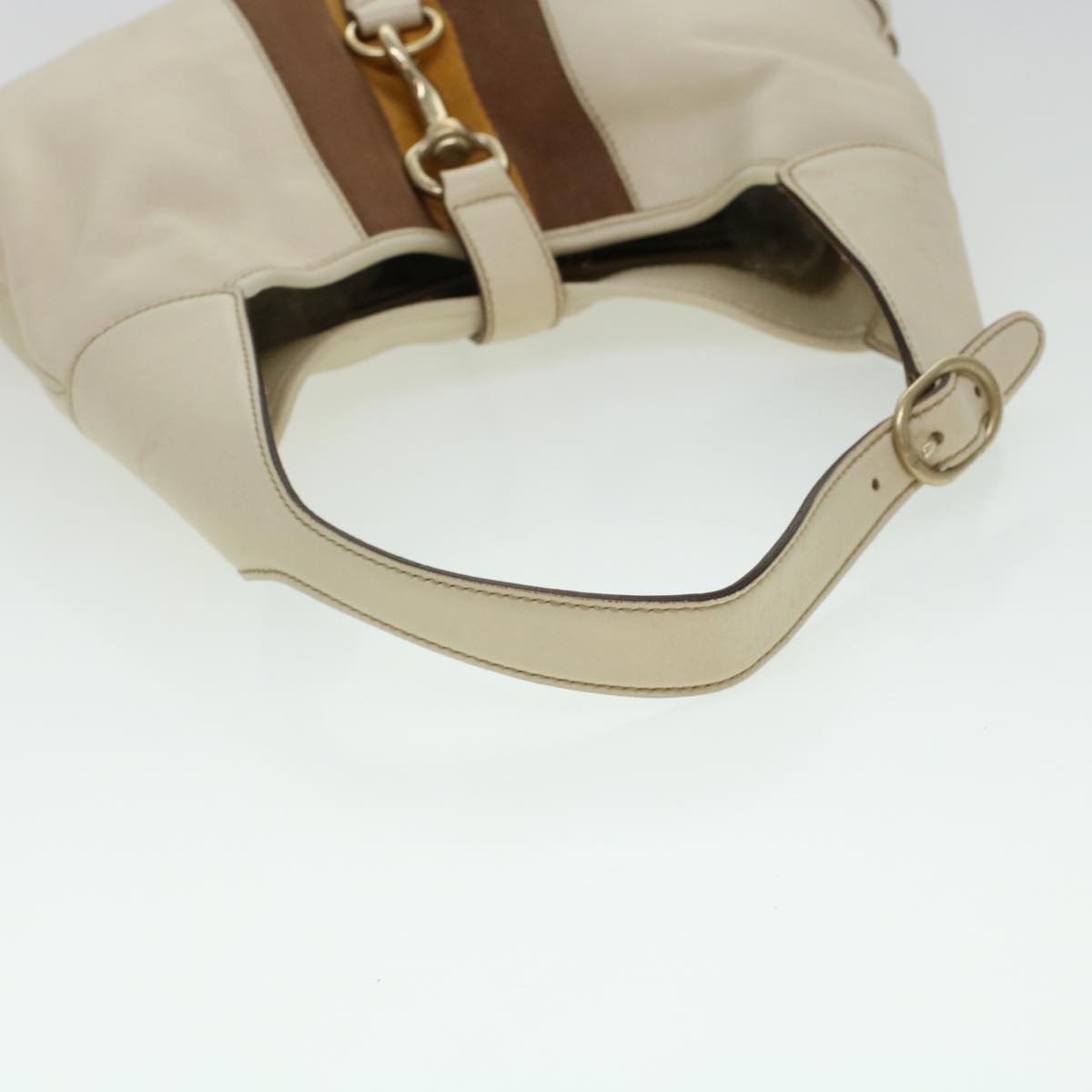 GUCCI Sherry Line Jackie Shoulder Bag Leather Beige Brown 153029 uy125