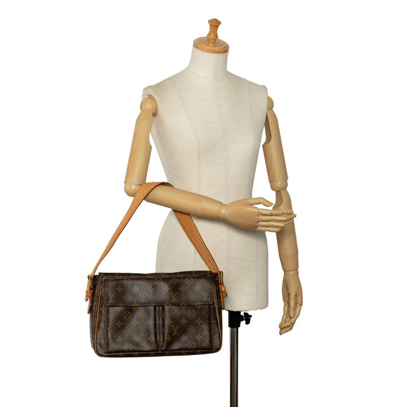 Louis Vuitton Monogram M51163 Shoulder Bag Leather Brown