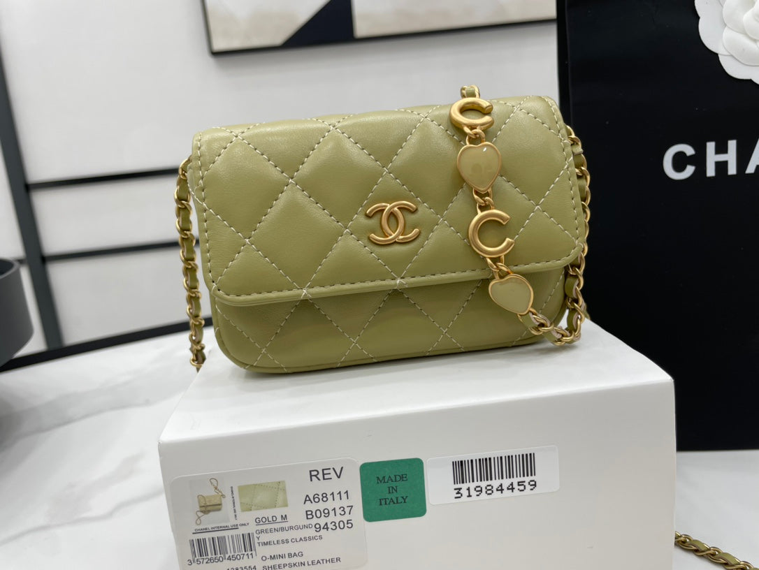 CHLMini Flap Bag Green For Women, Women’s Bags 7.5in/19cm