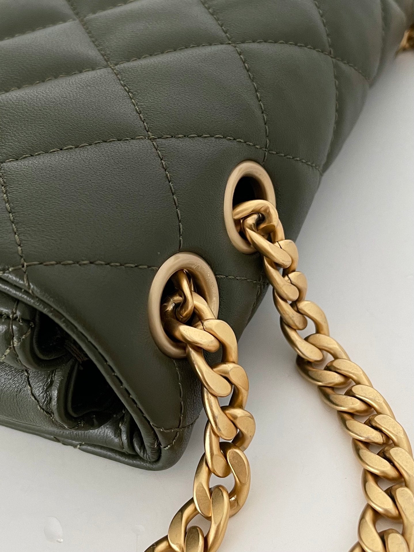 CHLSmall Flap Bag Green For Women, Women’s Bags 8.7in/22cm