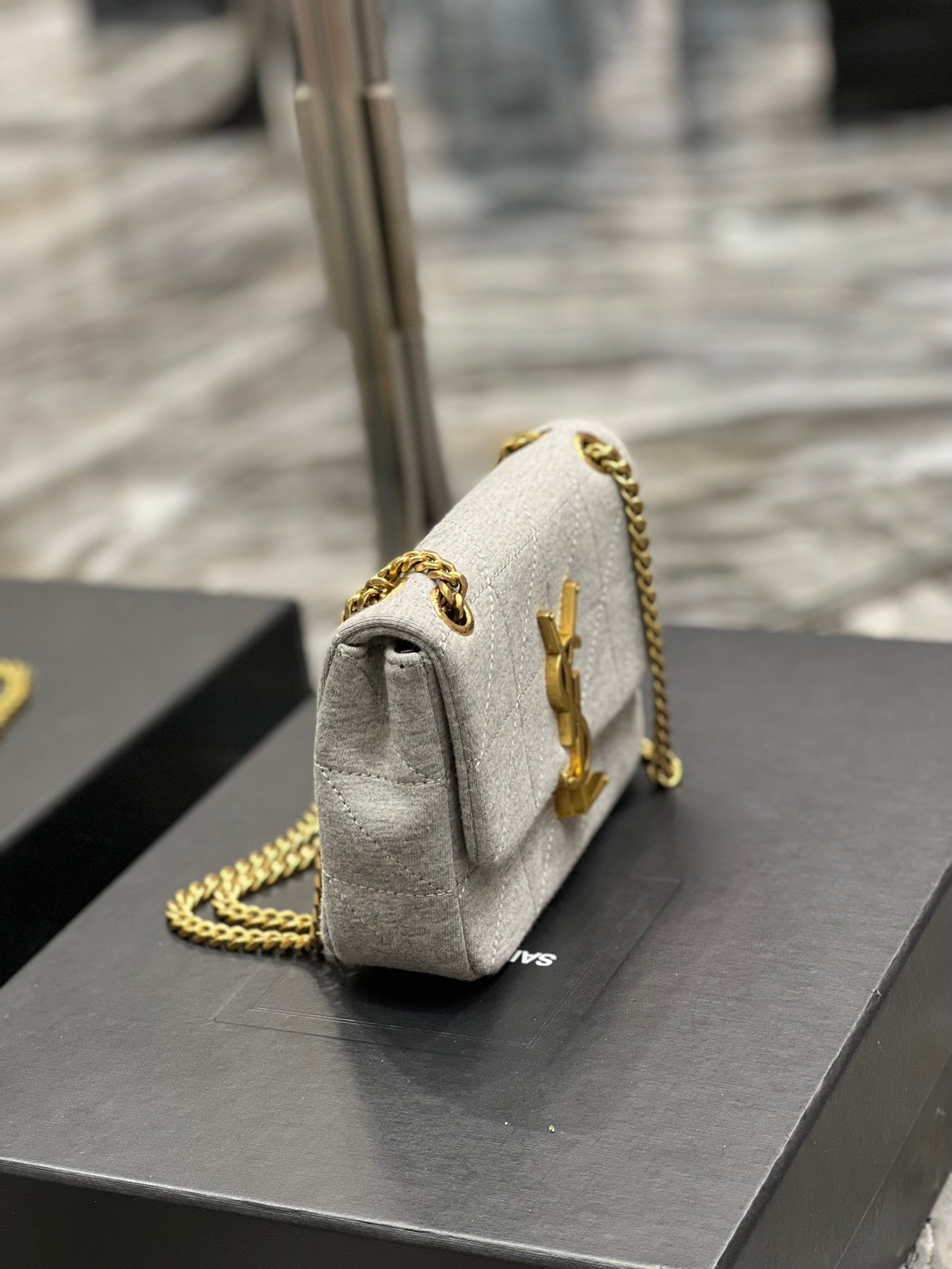 GLAMI Jamie Mini Chain Bag Grey For Women, Women’s Bags 6.9in/17.5cm YSL 6981622F9271407