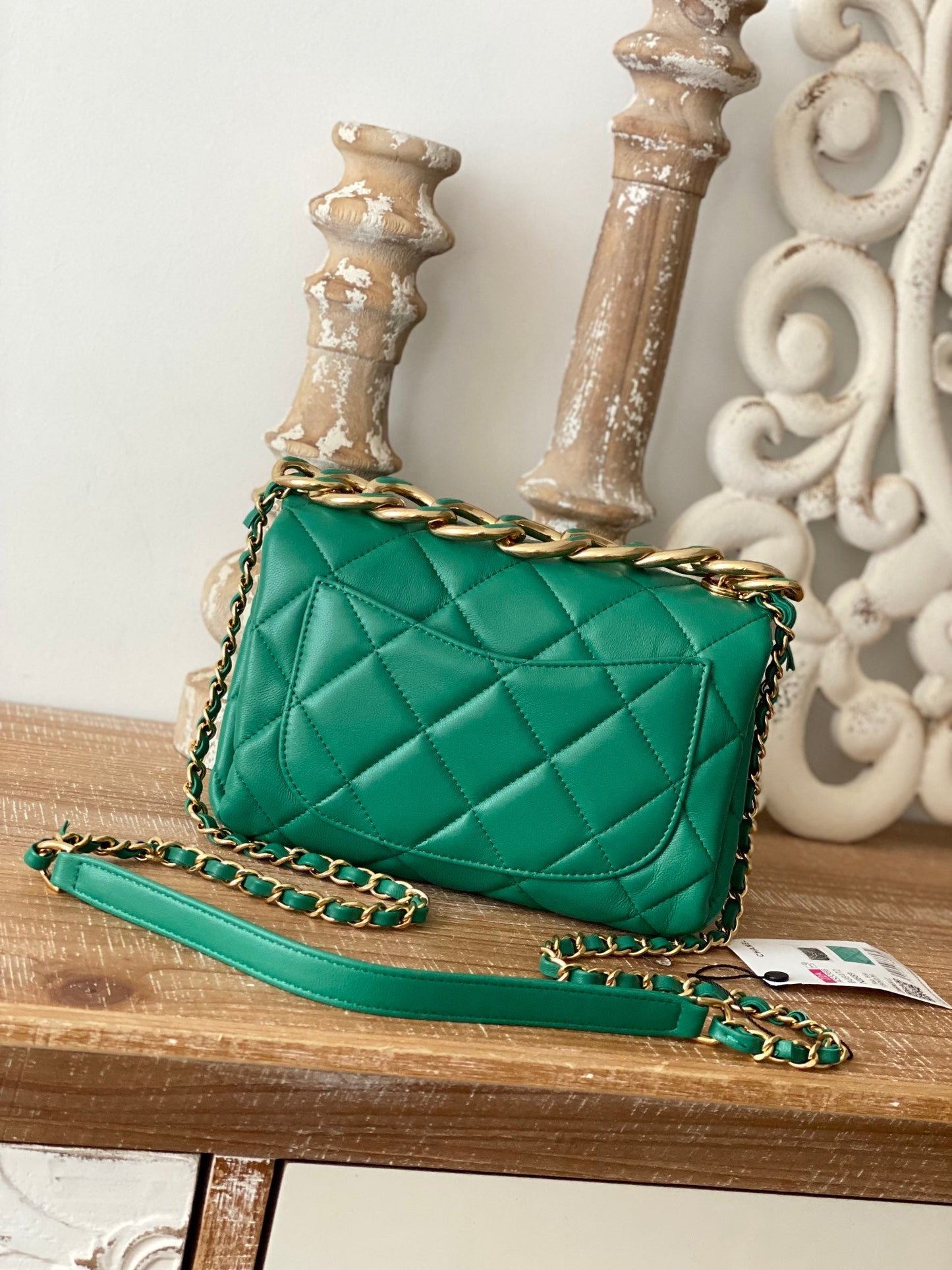 CHL Classic GLAMIamond GlamIap Bag Green For Women Bags 9.1in/23cm