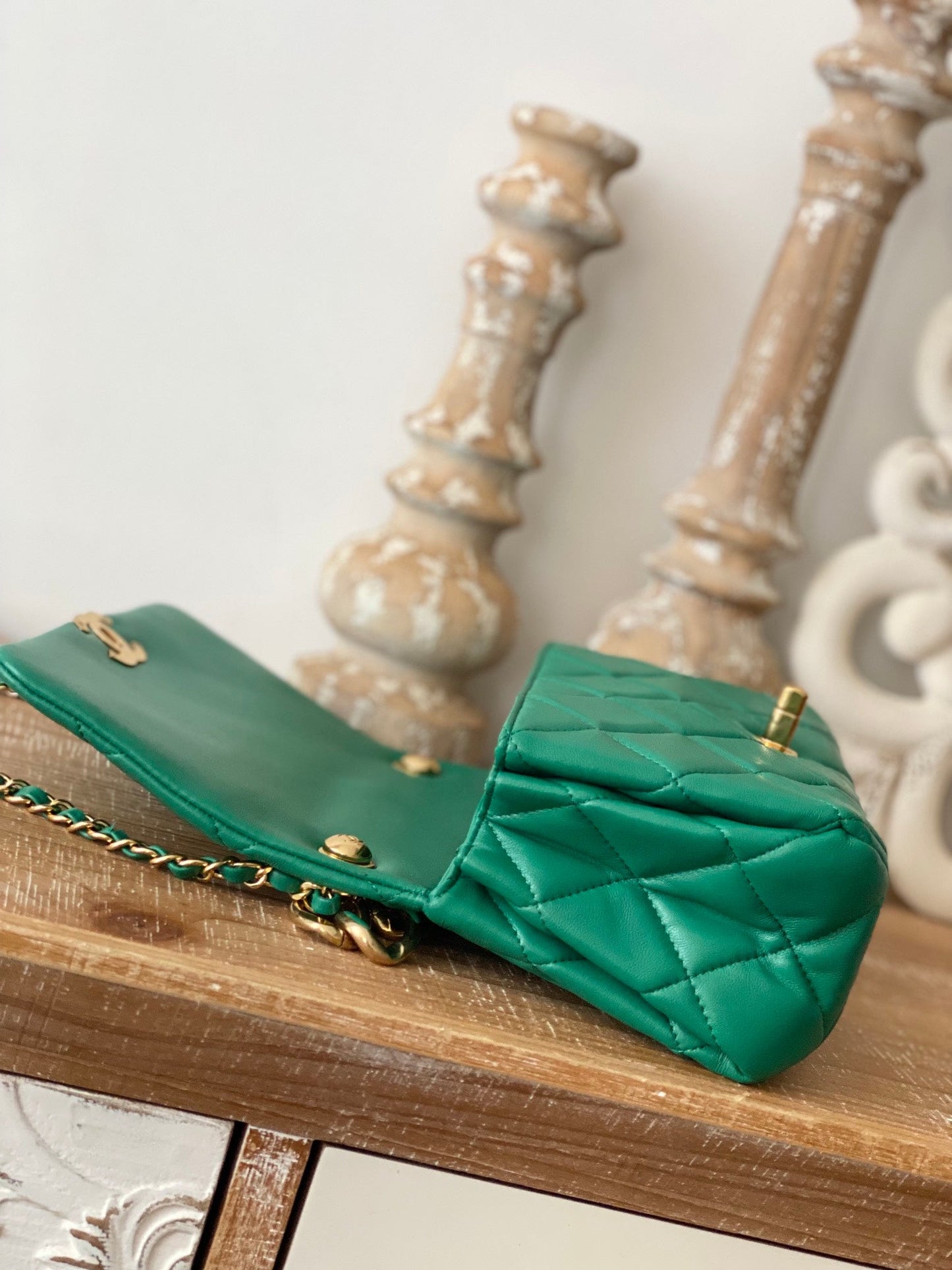 CHL Classic GLAMIamond GlamIap Bag Green For Women Bags 9.1in/23cm