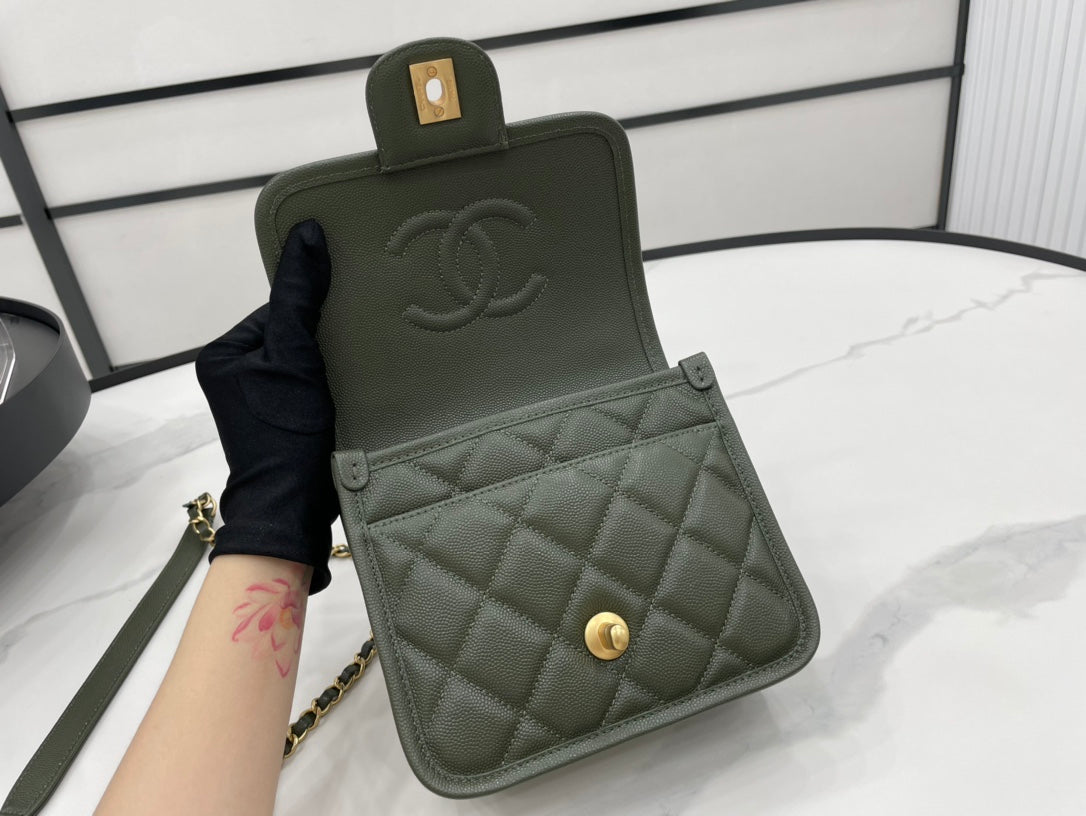 CHL 22K GlamIap Bag Dark Green For Women Bags 8.1in/20.5cm