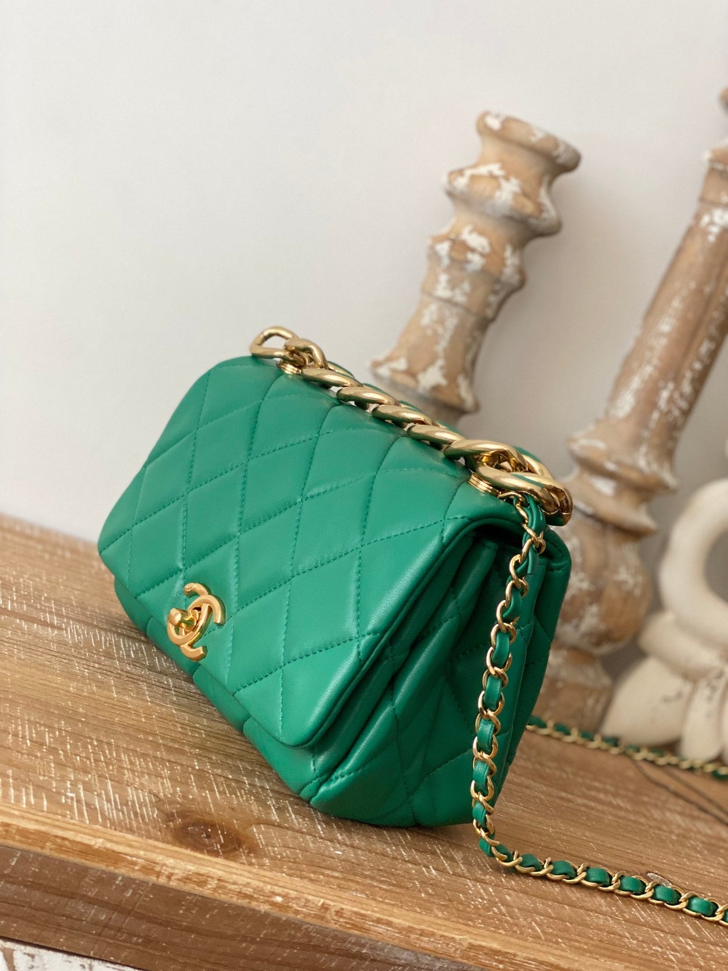 CHL Classic GLAMIamond GlamIap Bag Green For Women Bags 9.1in/23cm
