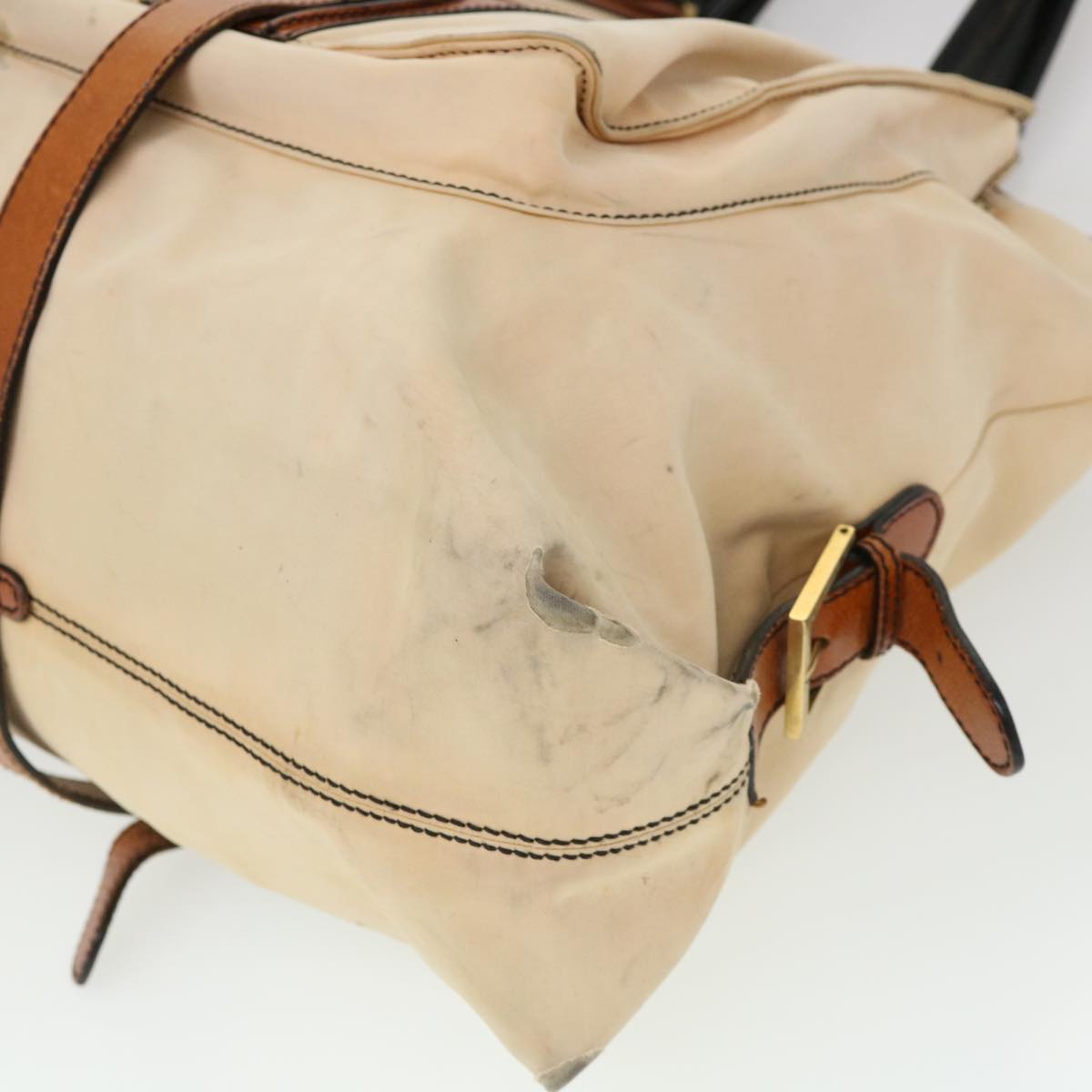 FENDI Shoulder Bag Canvas Beige yb042