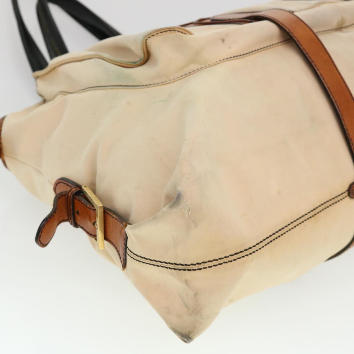 FENDI Shoulder Bag Canvas Beige yb042