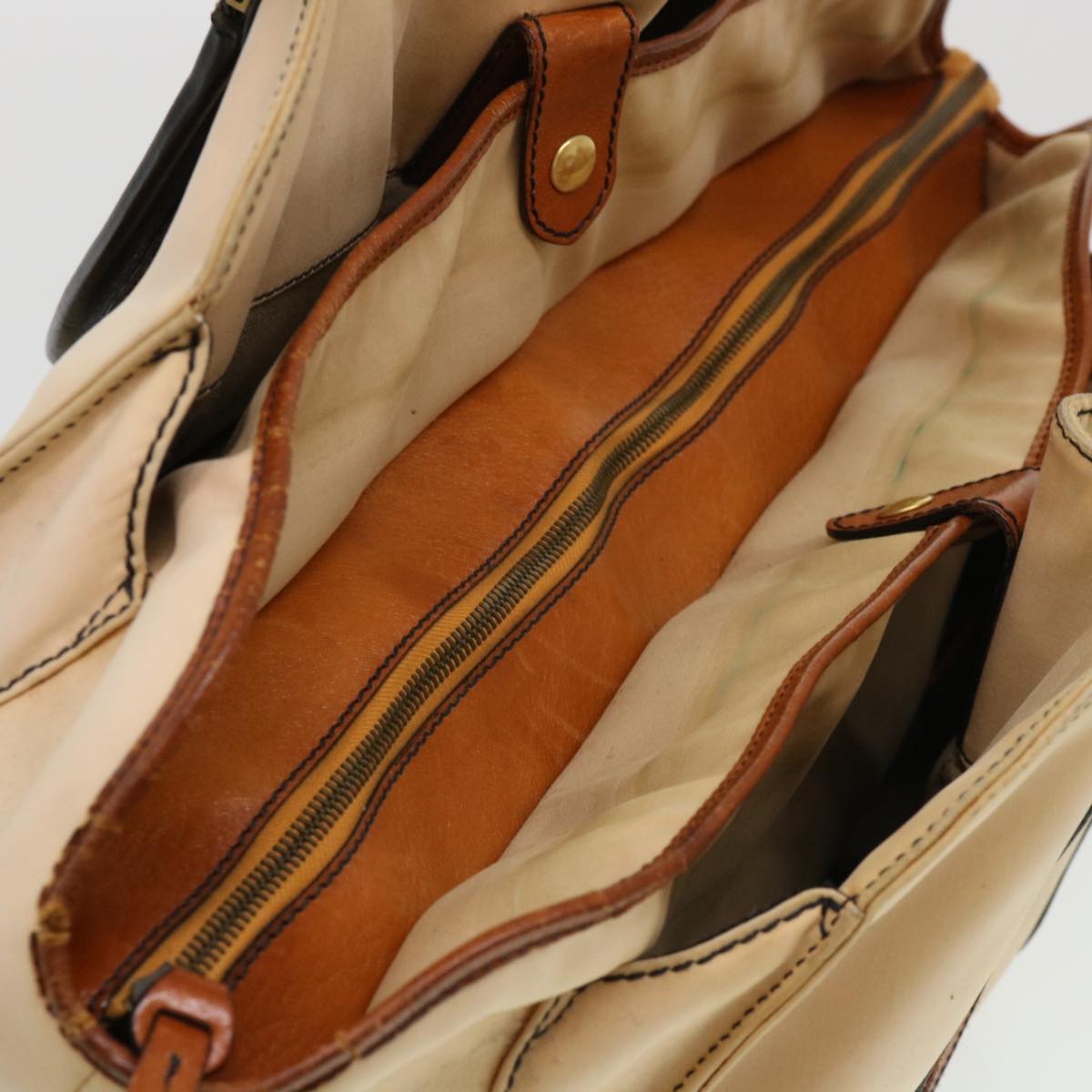 FENDI Shoulder Bag Canvas Beige yb042