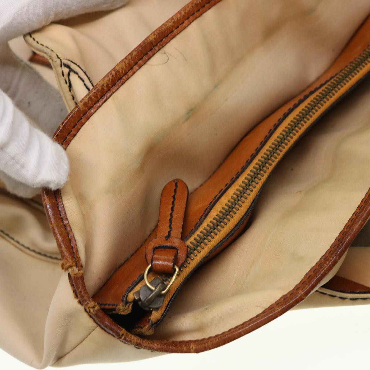FENDI Shoulder Bag Canvas Beige yb042
