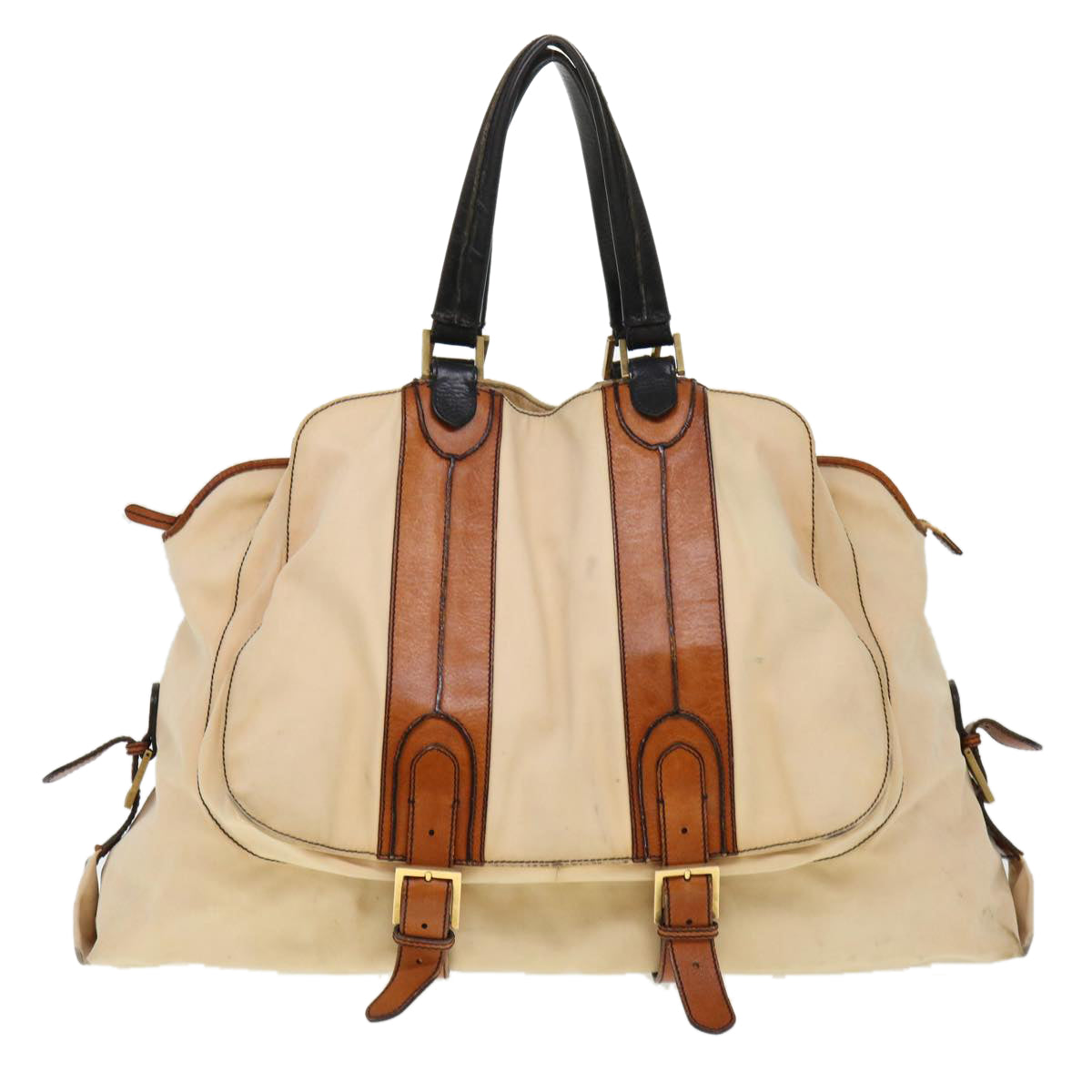 FENDI Shoulder Bag Canvas Beige yb042