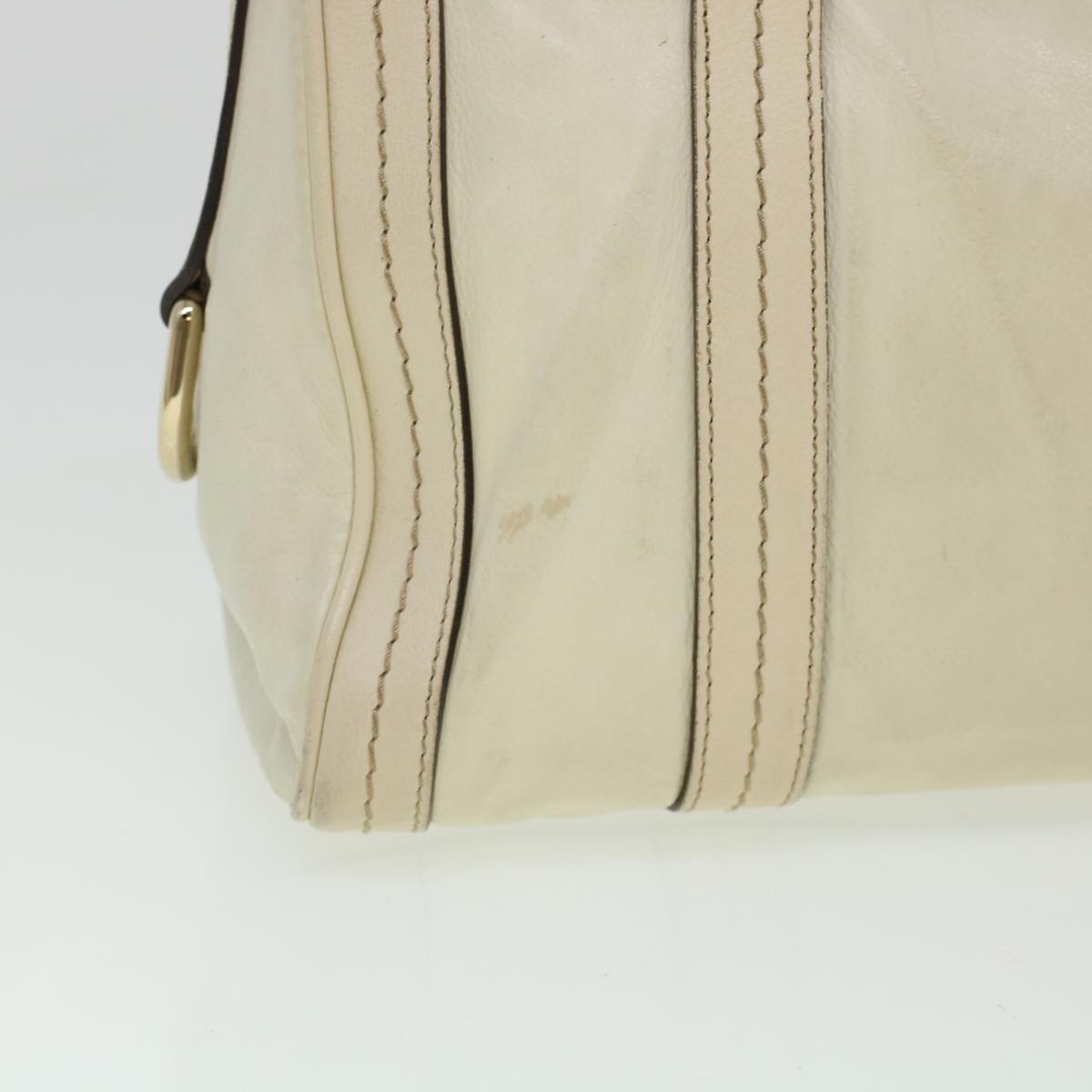 GUCCI Boston Bag Leather White 181487 yb122