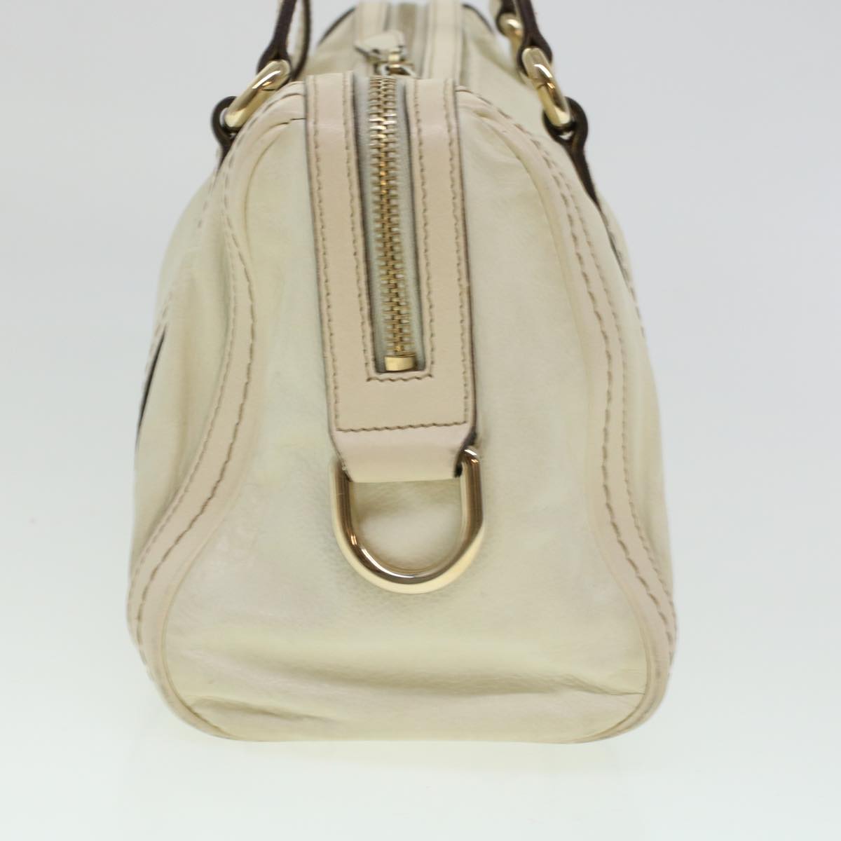 GUCCI Boston Bag Leather White 181487 yb122