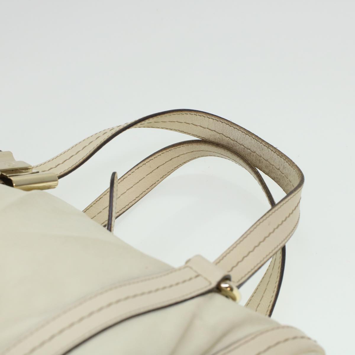 GUCCI Boston Bag Leather White 181487 yb122