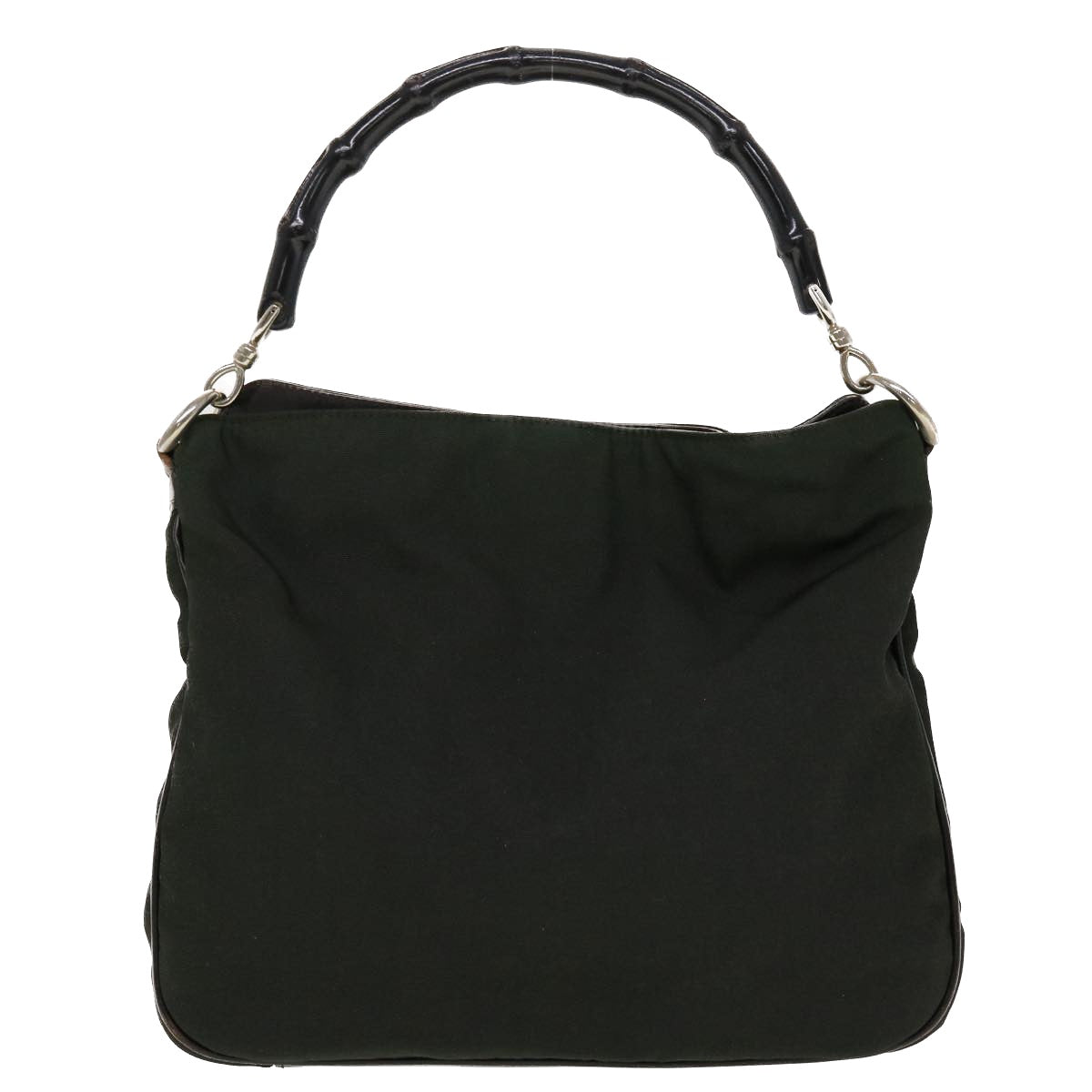 GUCCI Bamboo Shoulder Bag Nylon Green 001•1638 002058 yb153