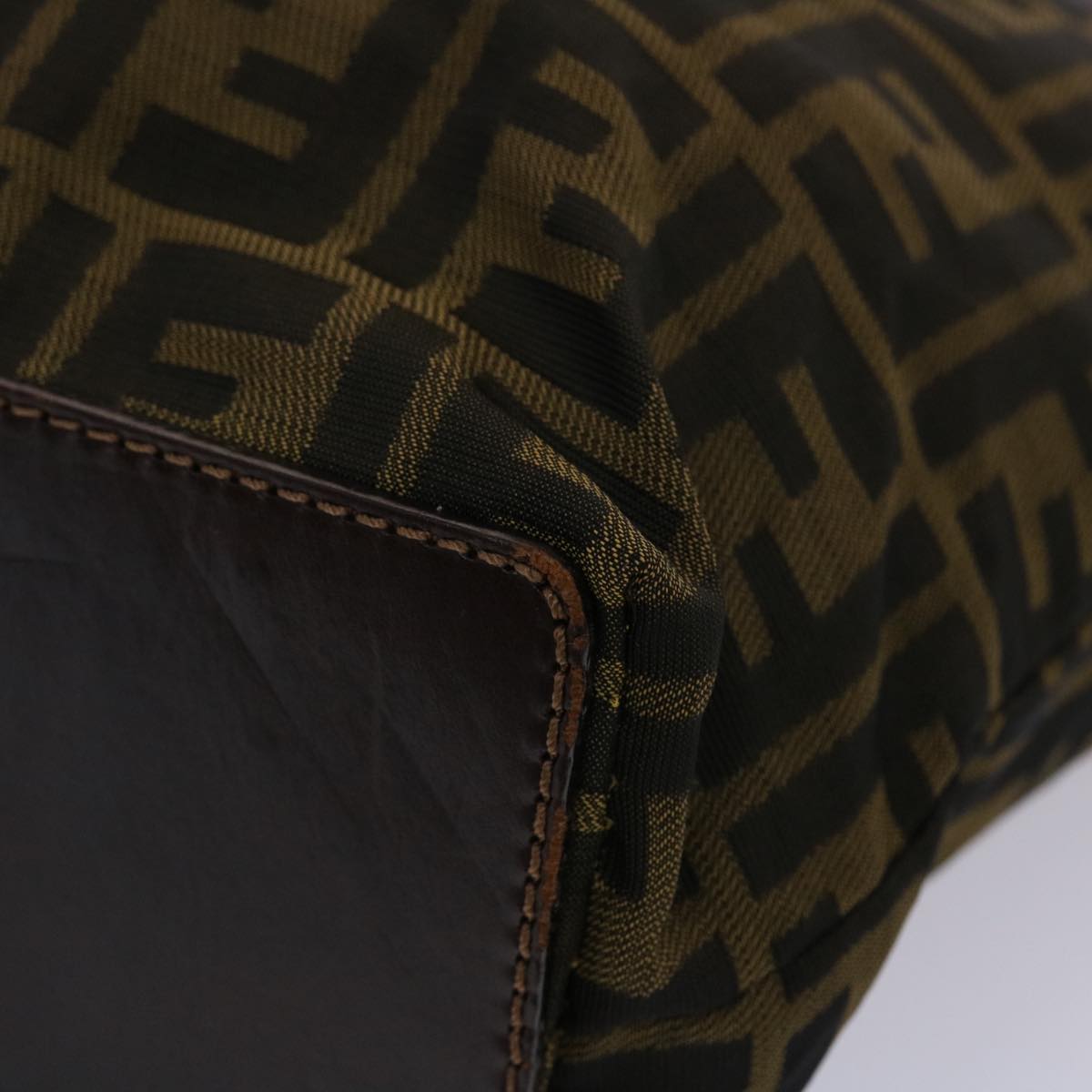 FENDI Zucca Canvas Hand Bag Black Brown yb171