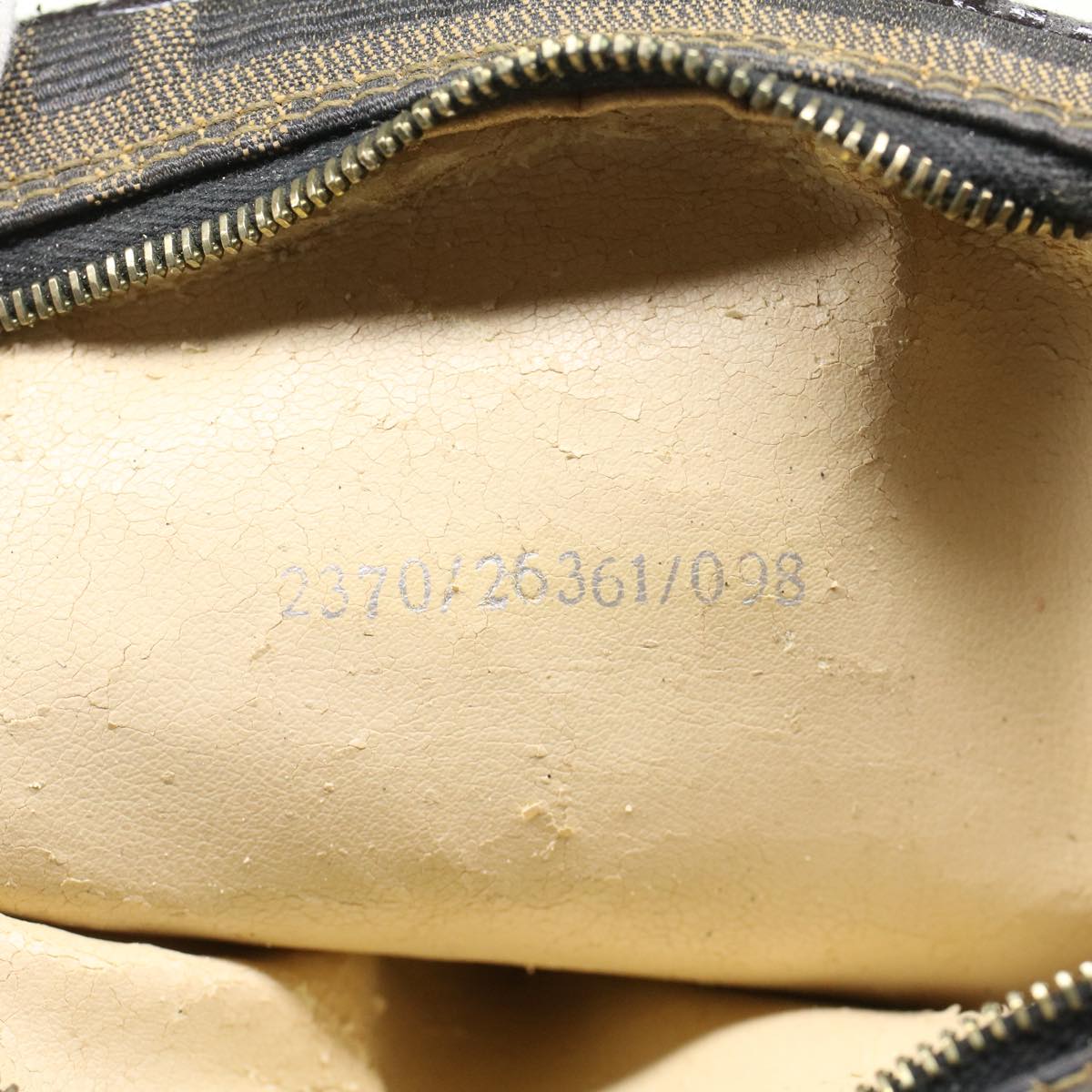FENDI Zucca Canvas Pouch Black Brown yb178