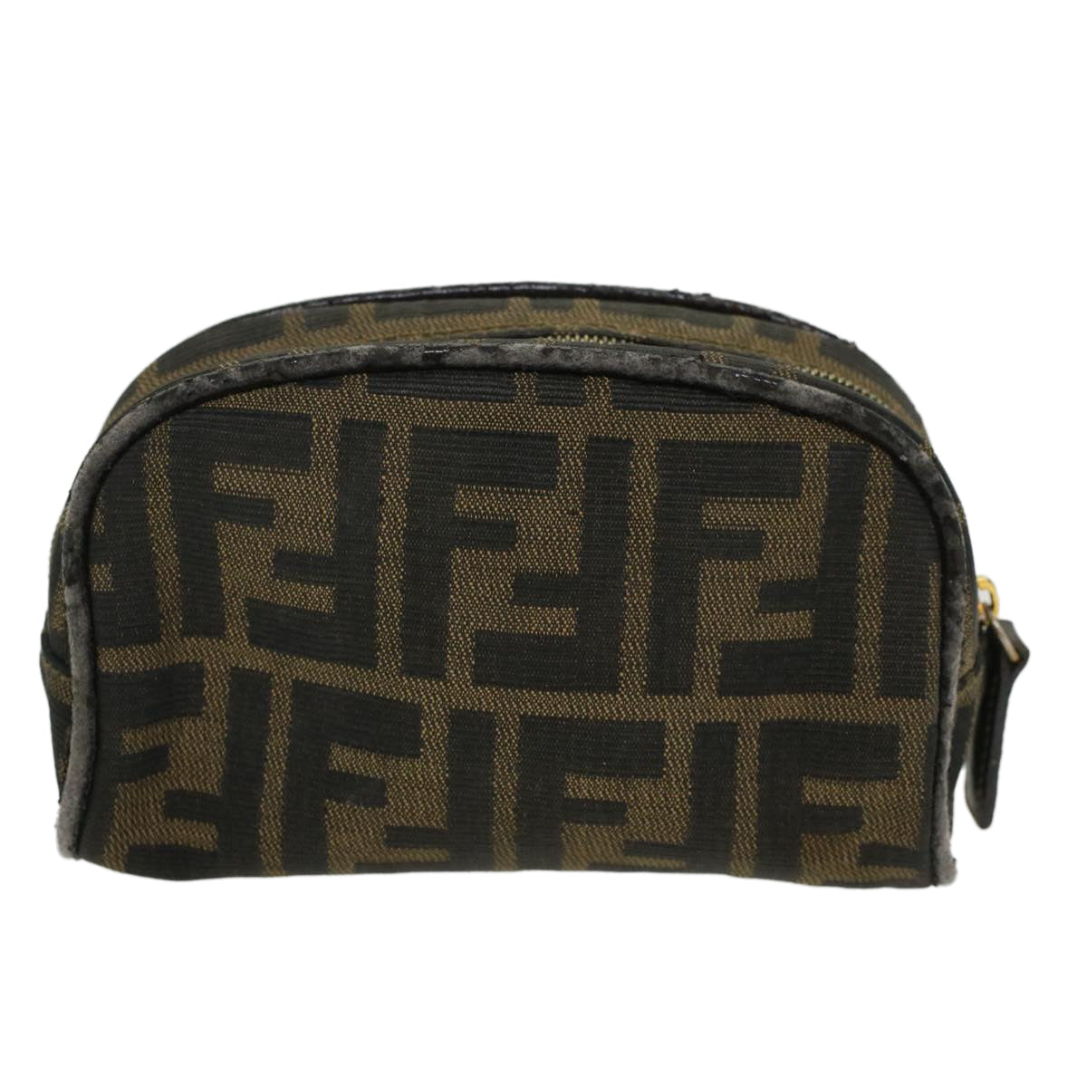 FENDI Zucca Canvas Pouch Black Brown yb178