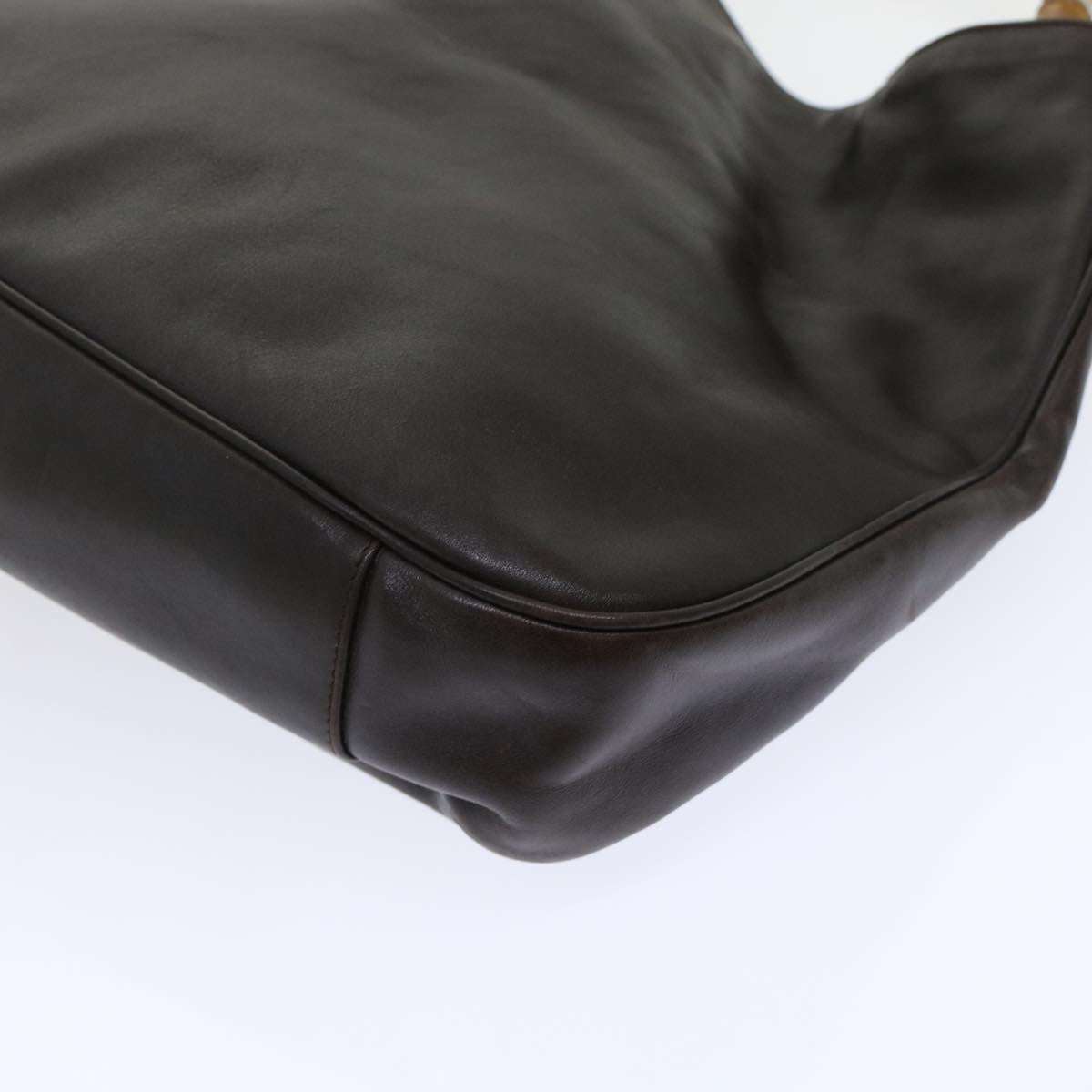 GUCCI Bamboo Hand Bag Leather 2way Shoulder Bag Brown 0011577 yb187