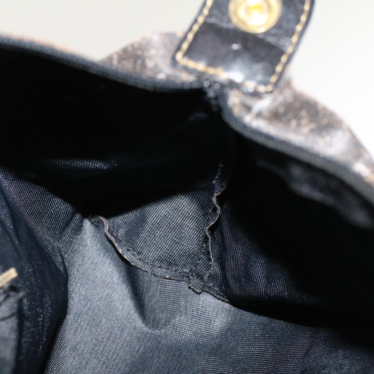 FENDI Pecan Canvas Pouch Hand Bag 3Set Black Brown yb206