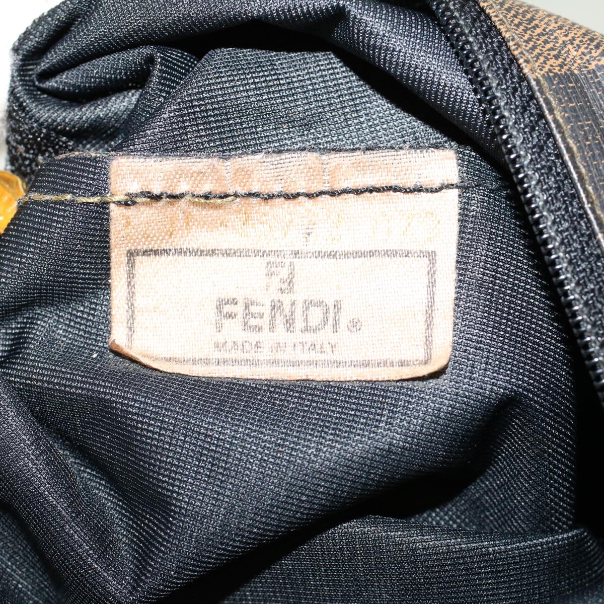 FENDI Pecan Canvas Pouch Hand Bag 3Set Black Brown yb206