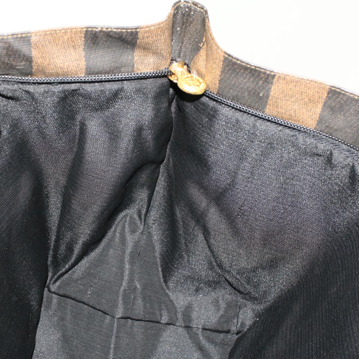 FENDI Pecan Canvas Pouch Hand Bag 3Set Black Brown yb206