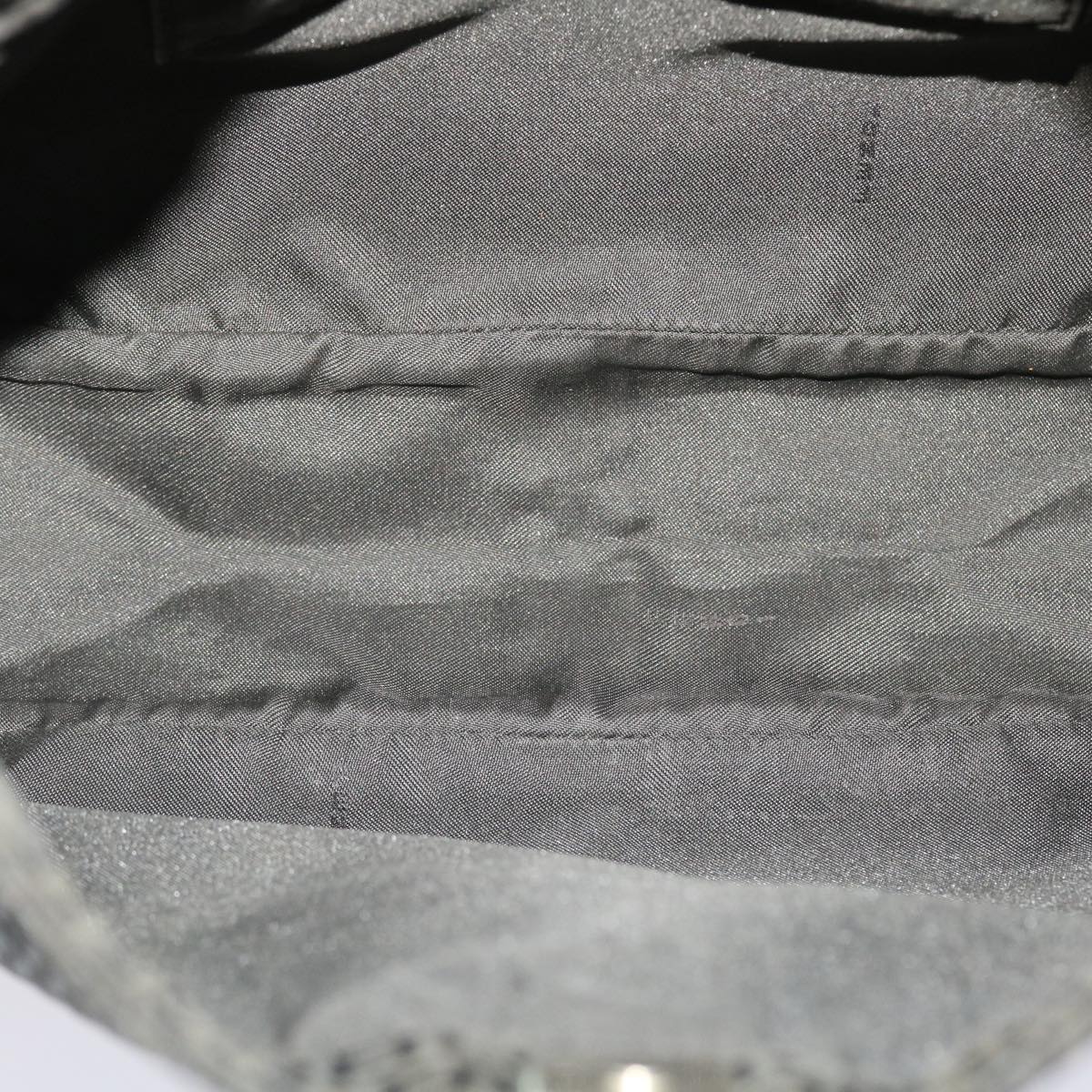 FENDI Zucchino Canvas Shoulder Bag Black yb237