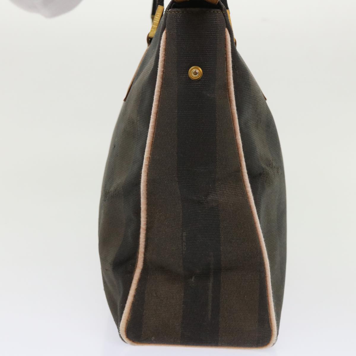 FENDI Pecan Canvas Shoulder Bag Brown Black yb253