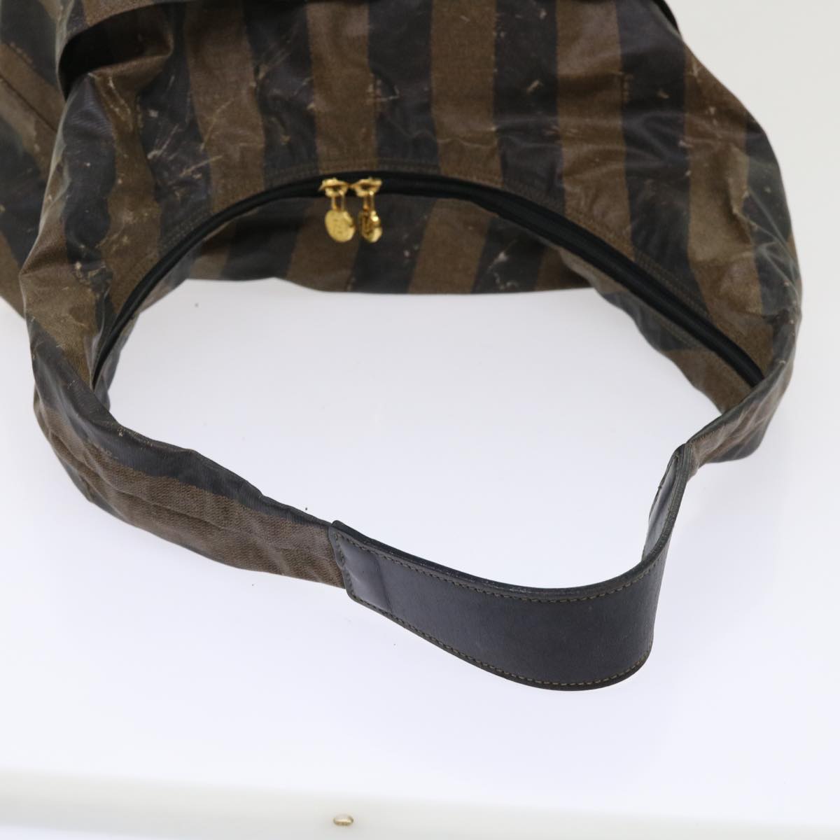FENDI Pequin Zucchino Canvas Pouch Boston Bag Nylon 4Set Brown Black yb255