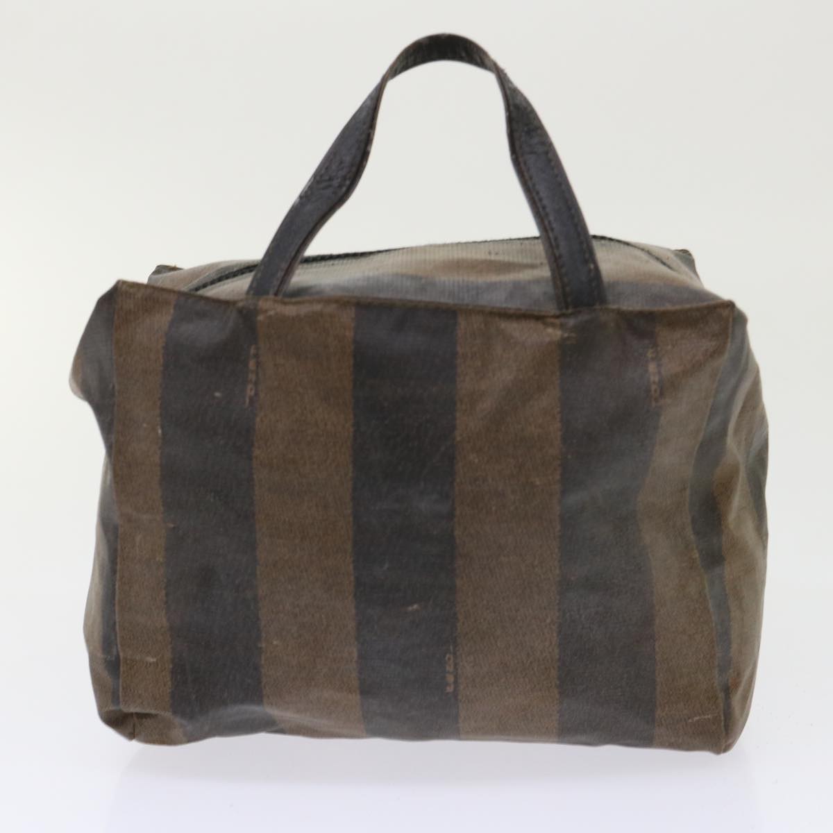 FENDI Pequin Zucchino Canvas Pouch Boston Bag Nylon 4Set Brown Black yb255